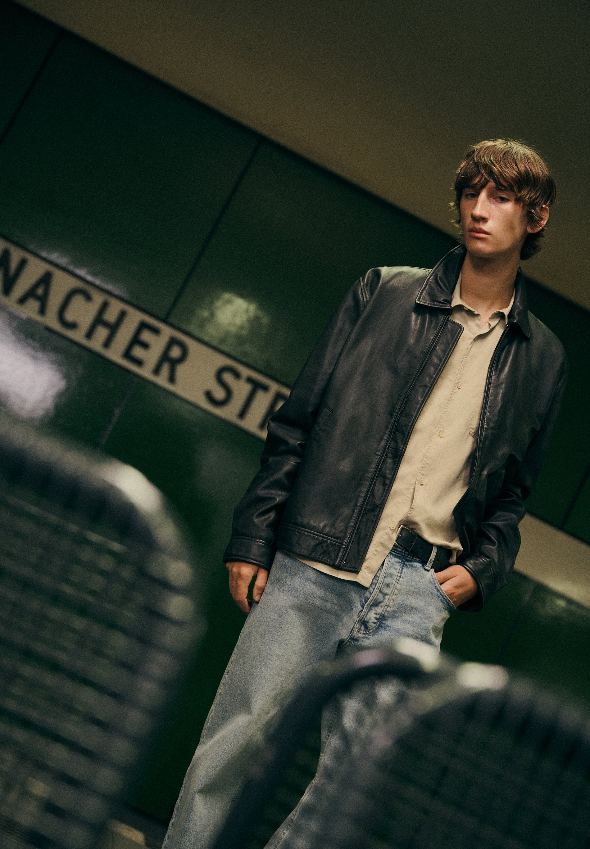 CHAQUETA PIEL CUELLO CAMISA