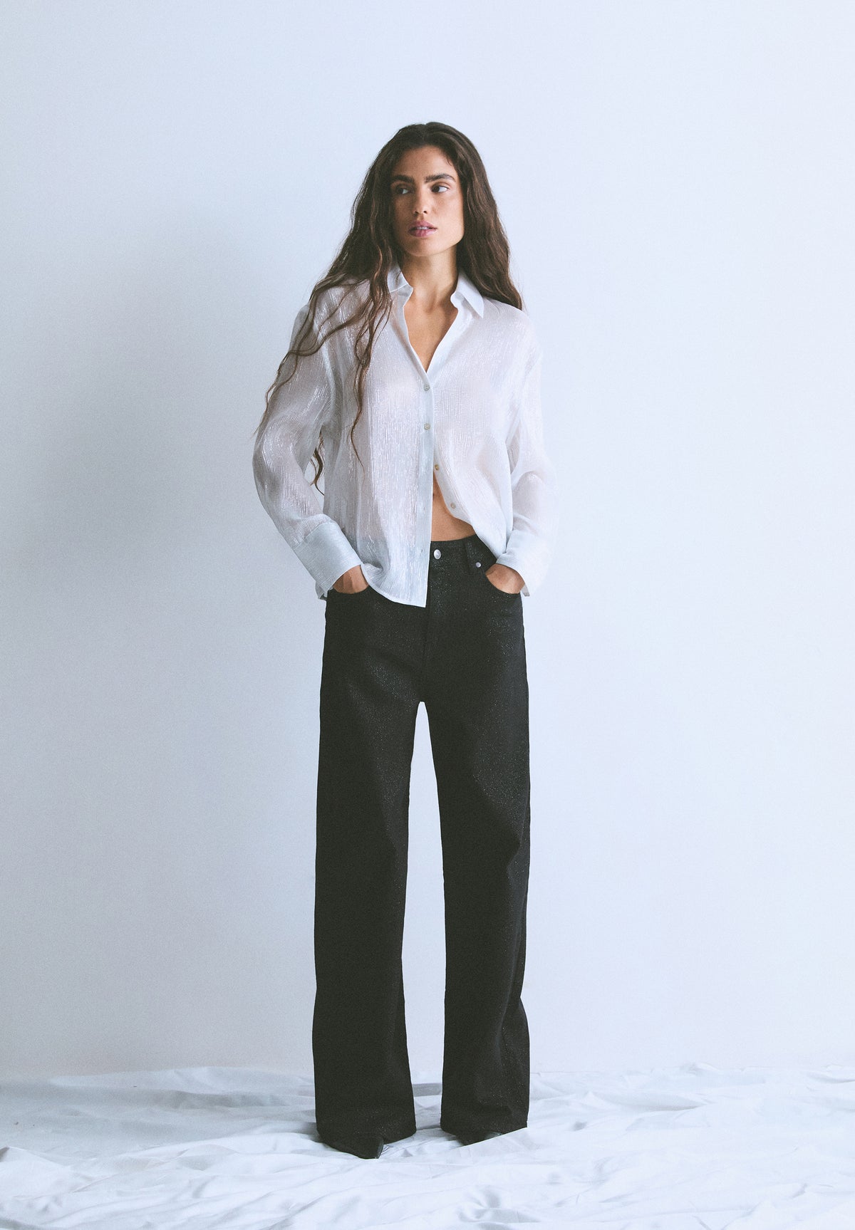 JEANS WIDE LEG GLITTER