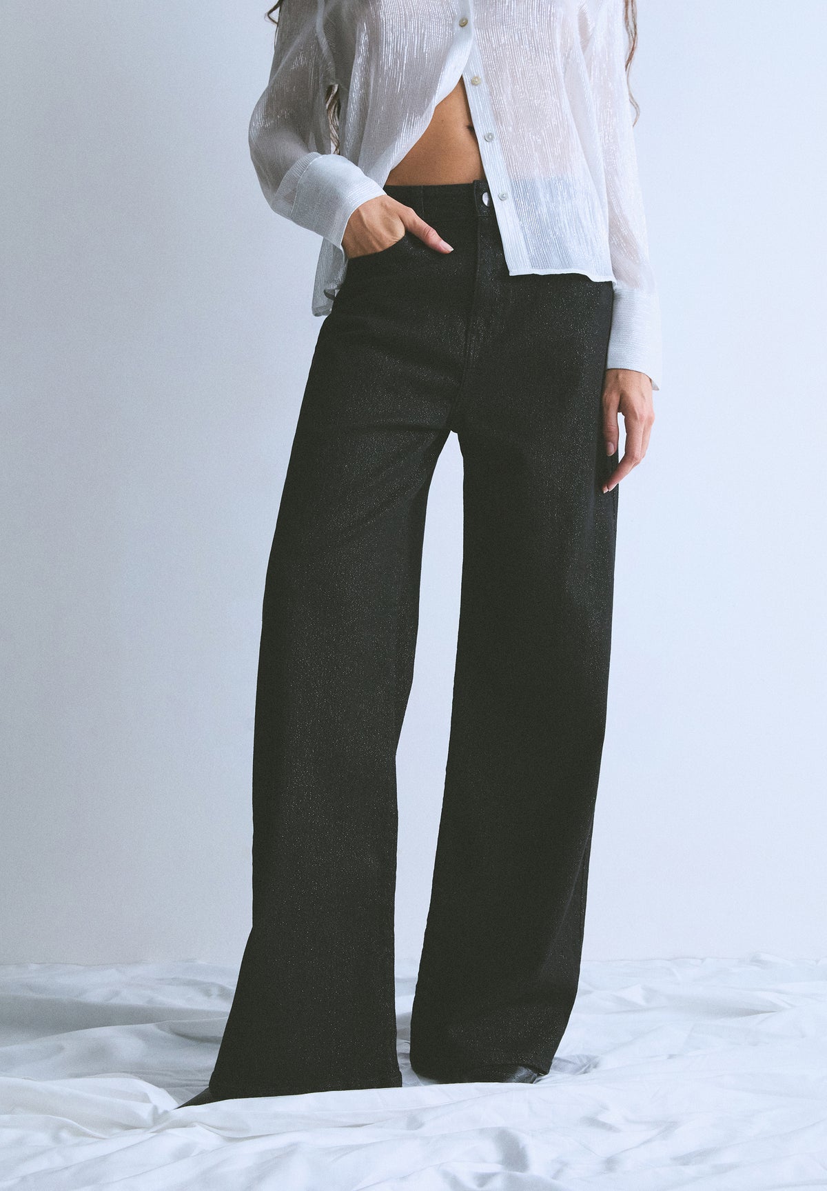 JEANS WIDE LEG GLITTER