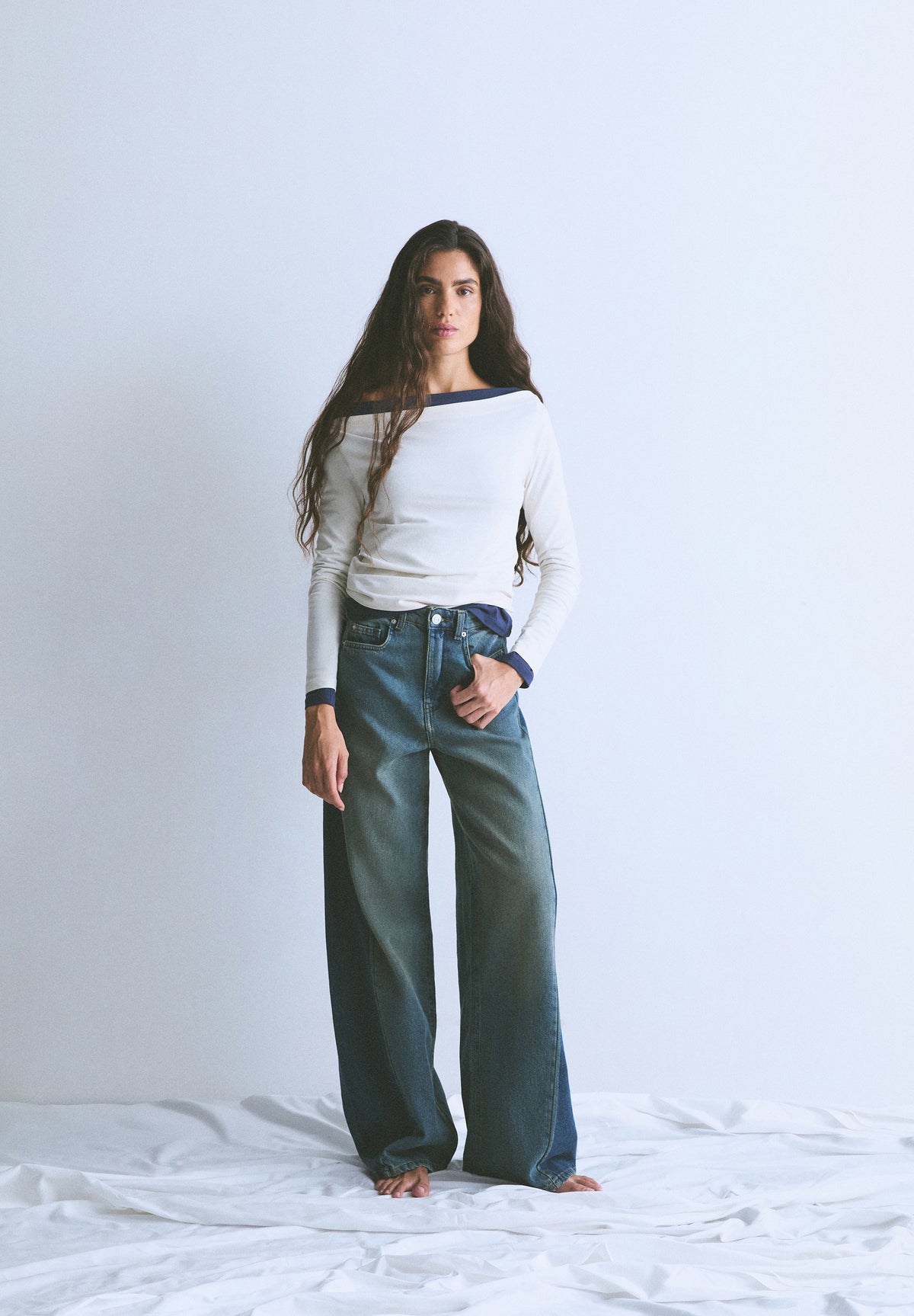 JEANS BICOLOR MAXI