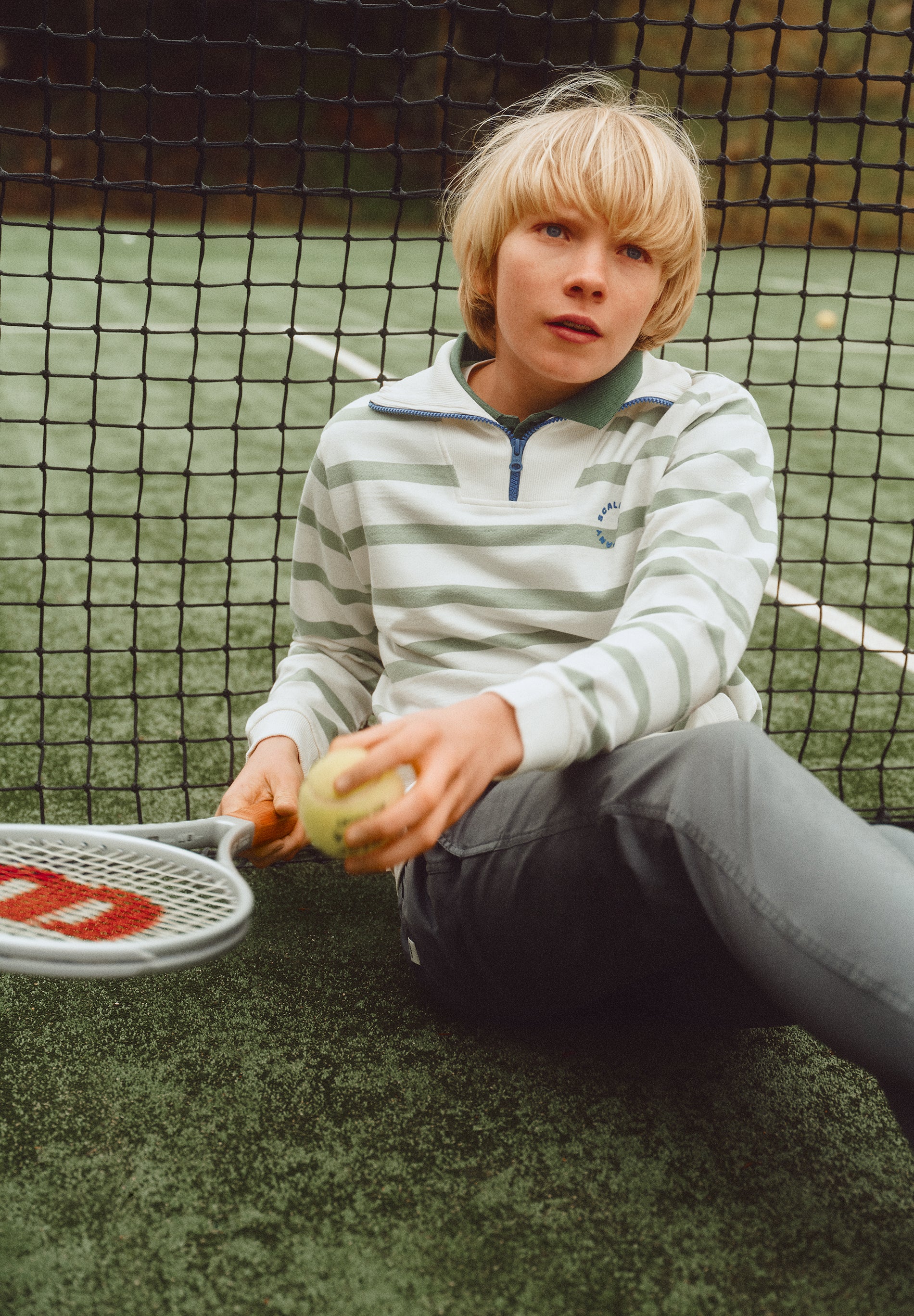 SUDADERA DE RAYAS CON CUELLO POLO