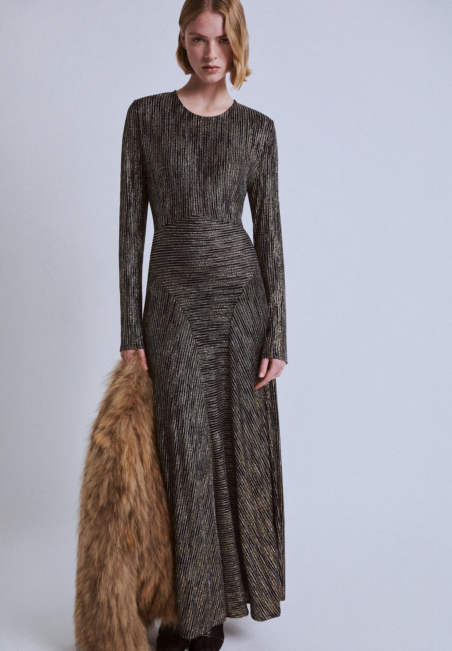 VESTIDO RAYAS METALIZADO