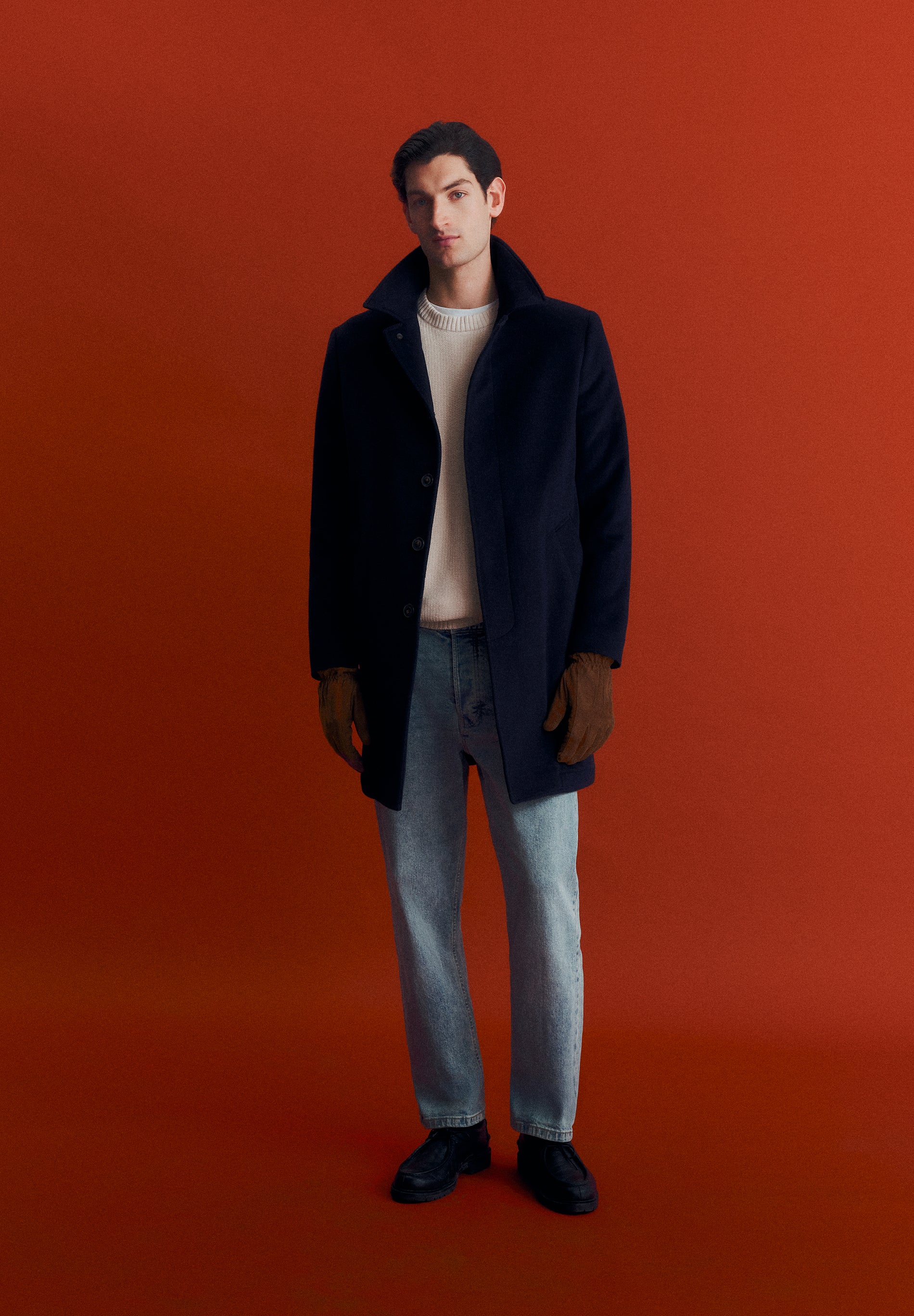 ABRIGO LARGO MEZCLA LANA