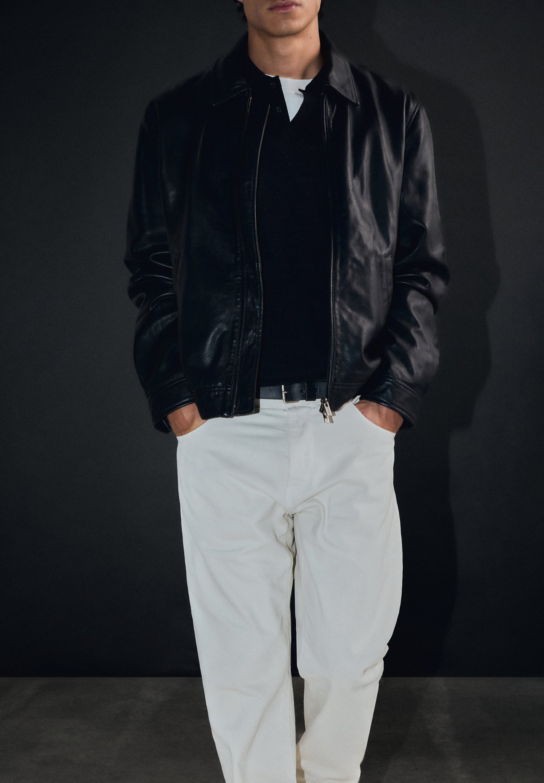 CHAQUETA PIEL CUELLO CAMISA