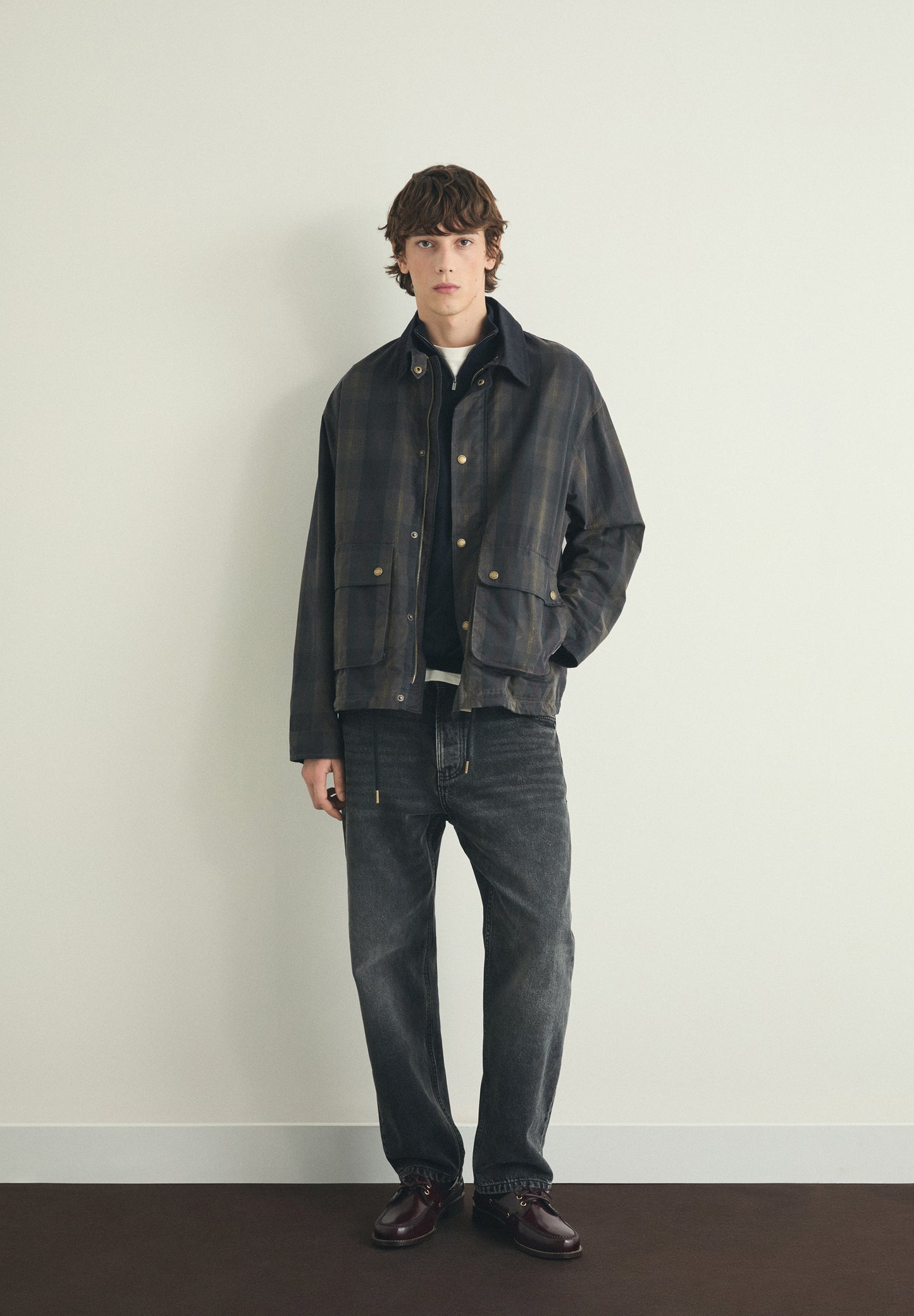 CHAQUETA ENCERADA CUADROS