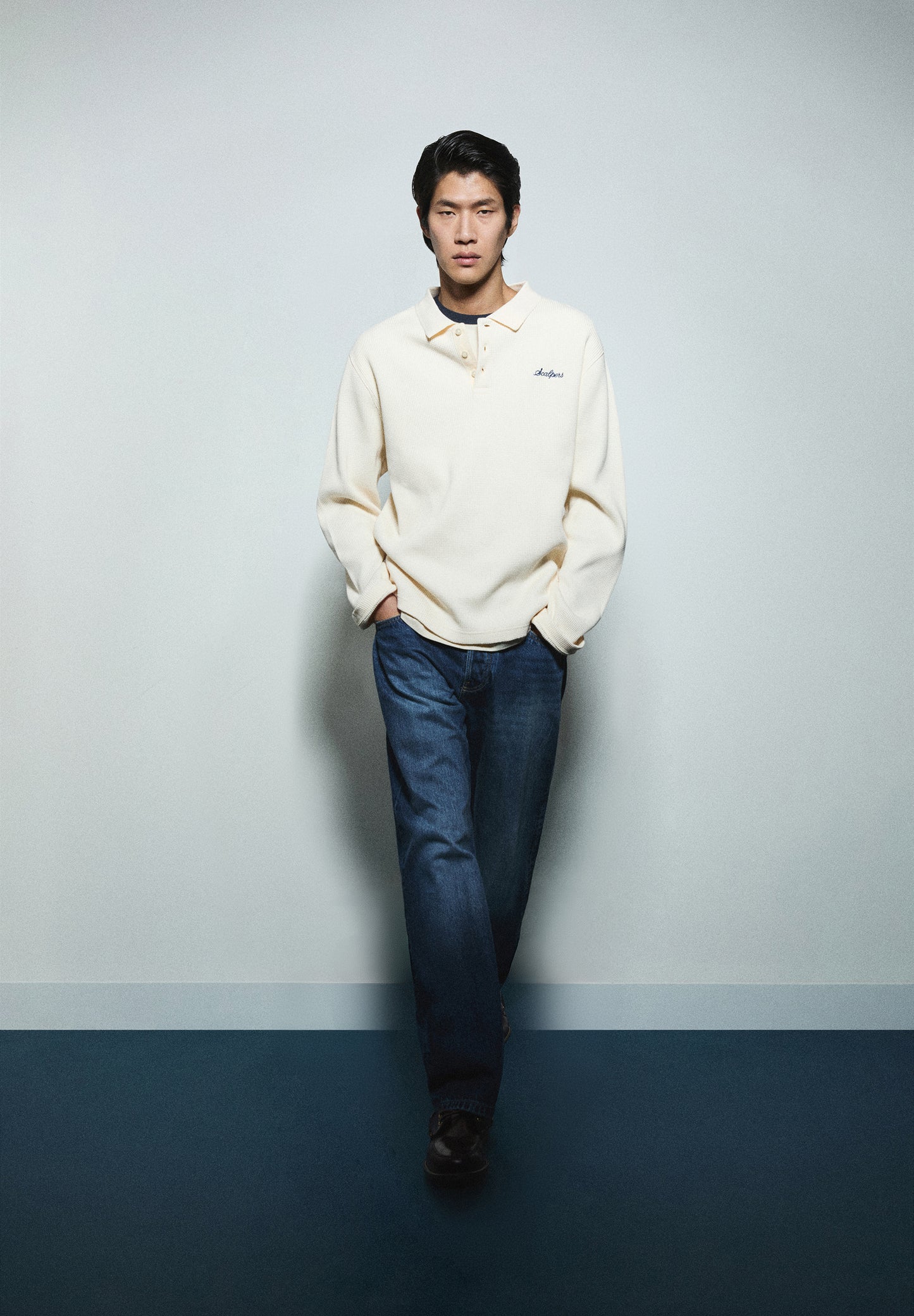 SUDADERA ESTILO POLO WAFFLE