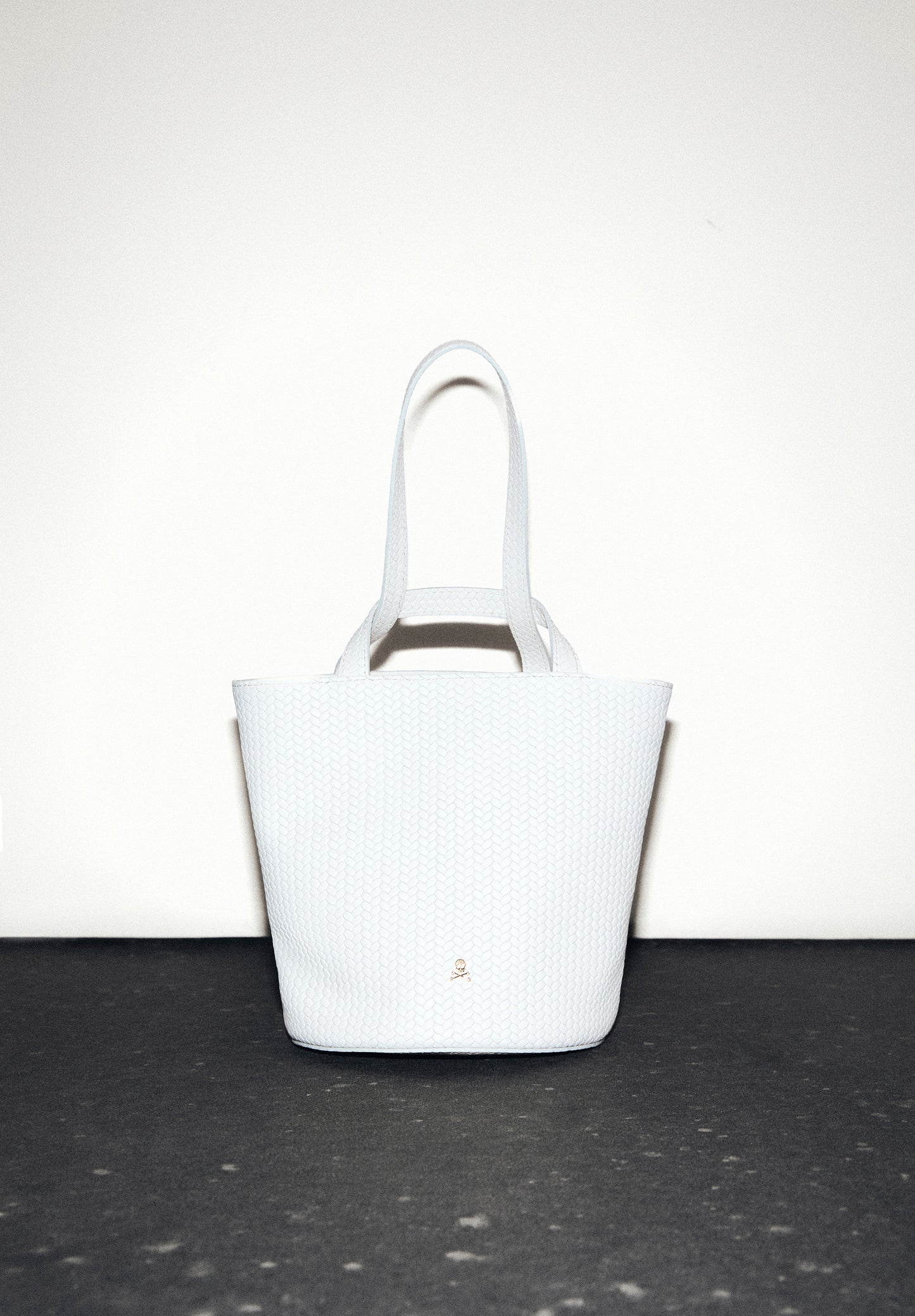 MINI CUBE WOVEN LEATHER BAG