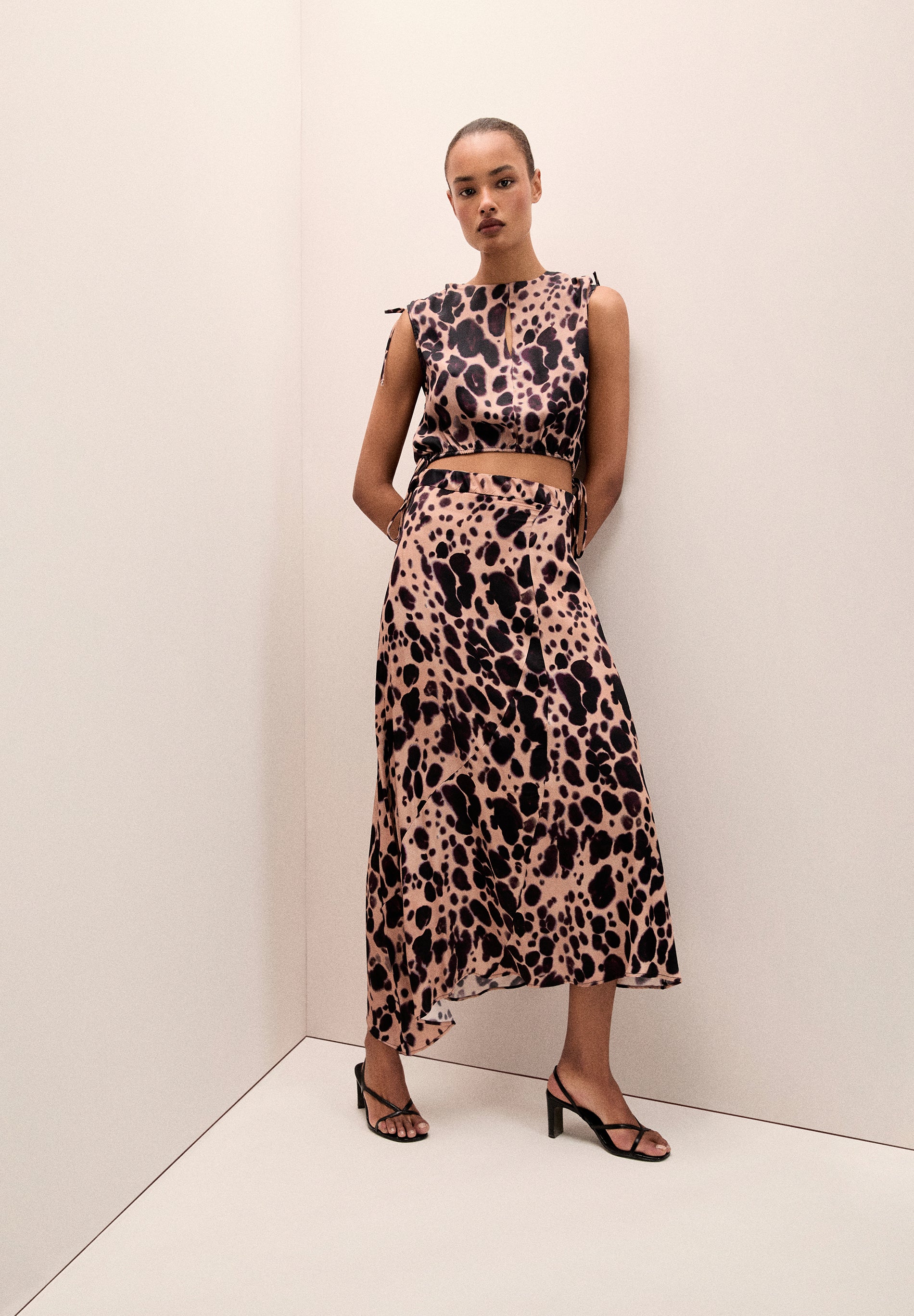 FALDA MIDI ANIMAL PRINT