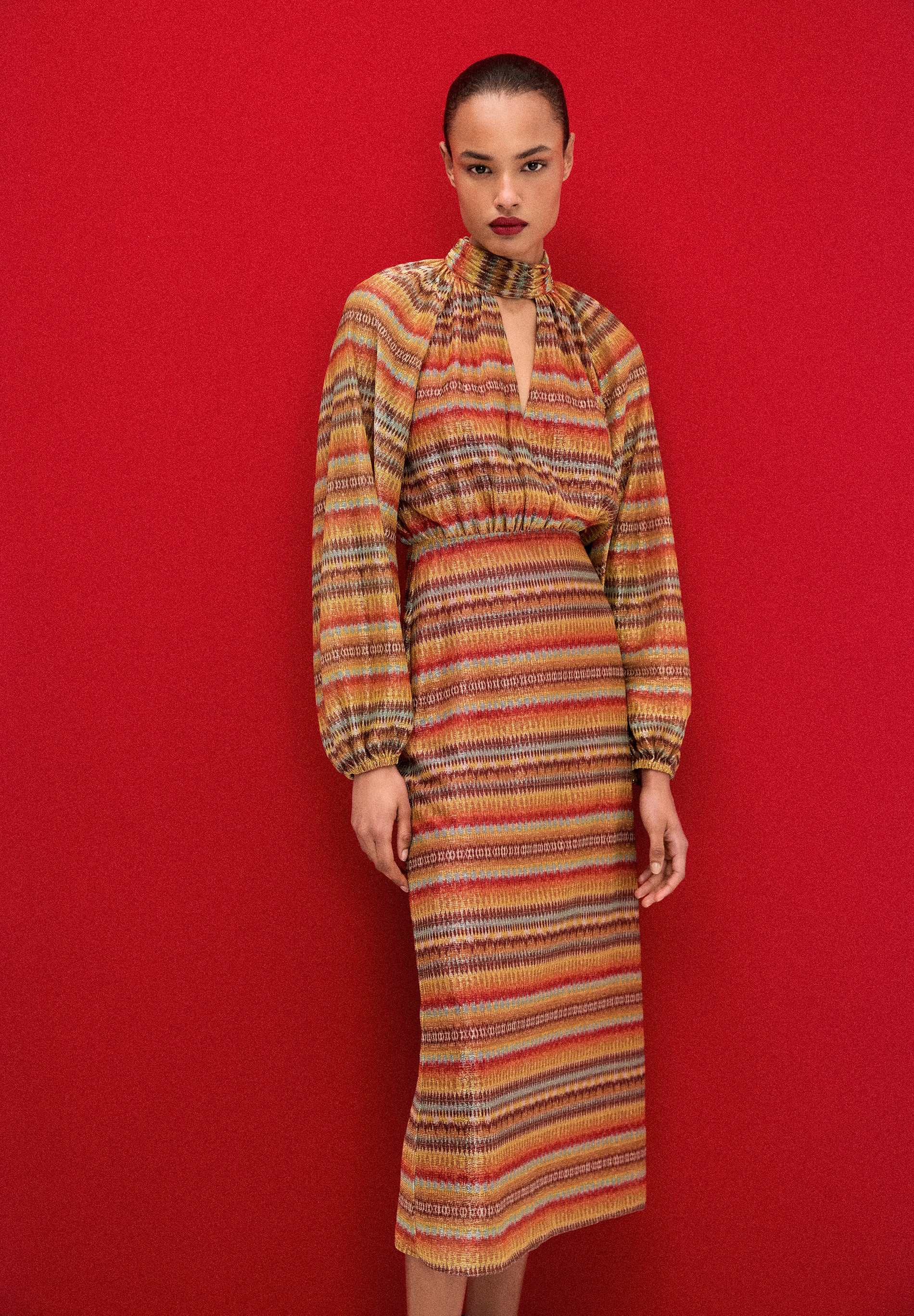 VESTIDO ETNICO LUREX
