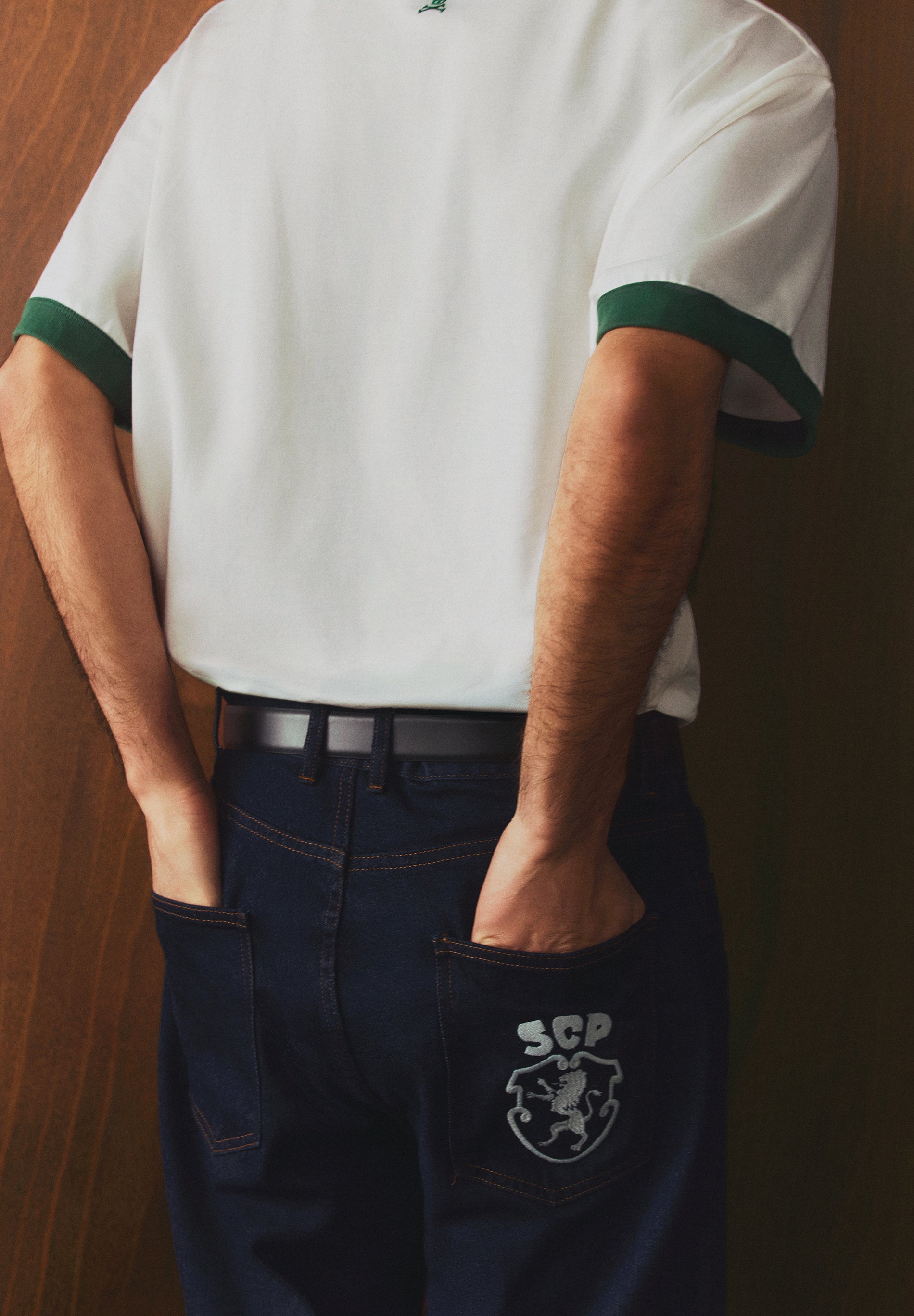 JEANS CROPPED FIT SCALPERS X SPORTING CP