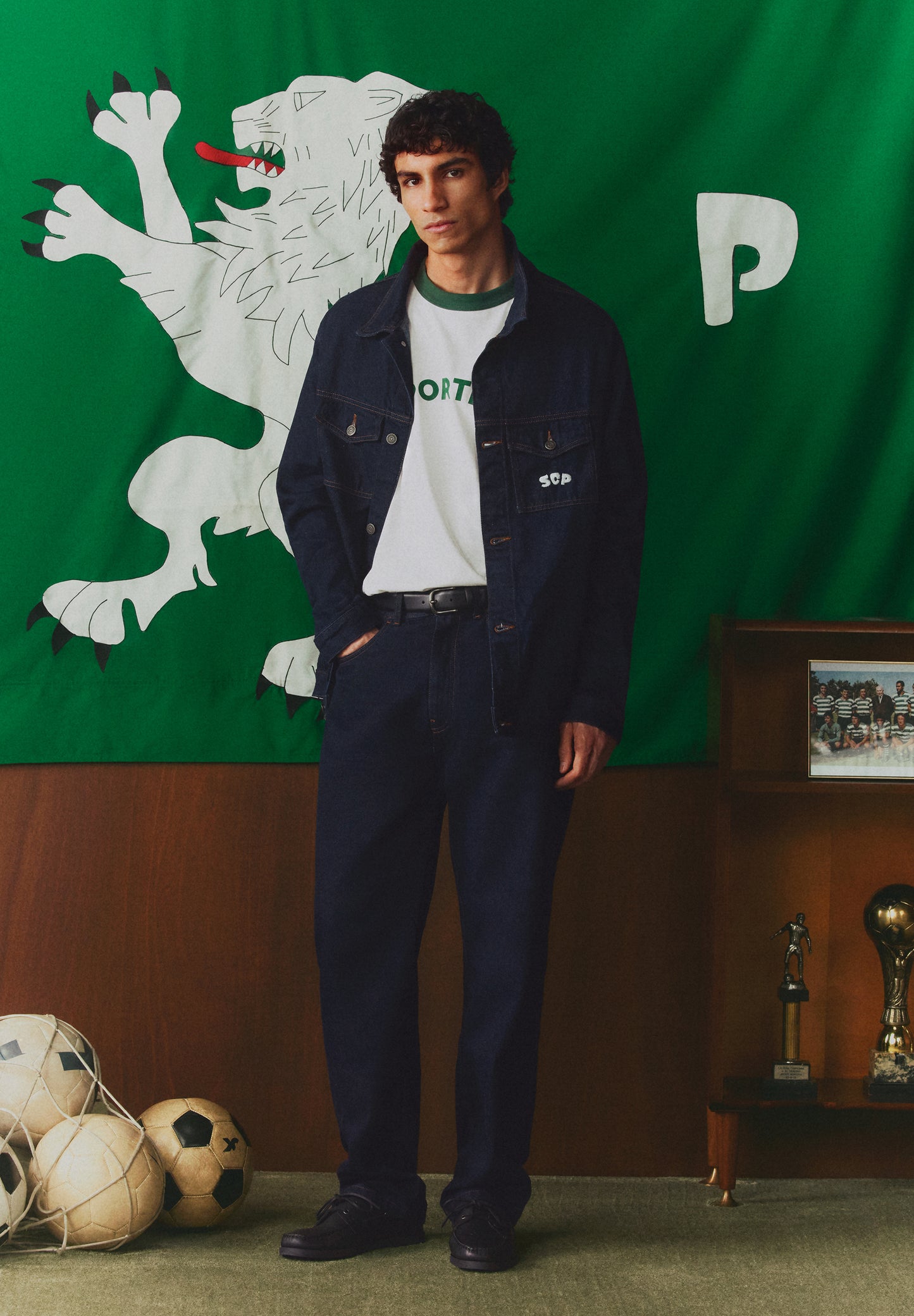 CAZADORA DENIM SCALPERS X SPORTING CP