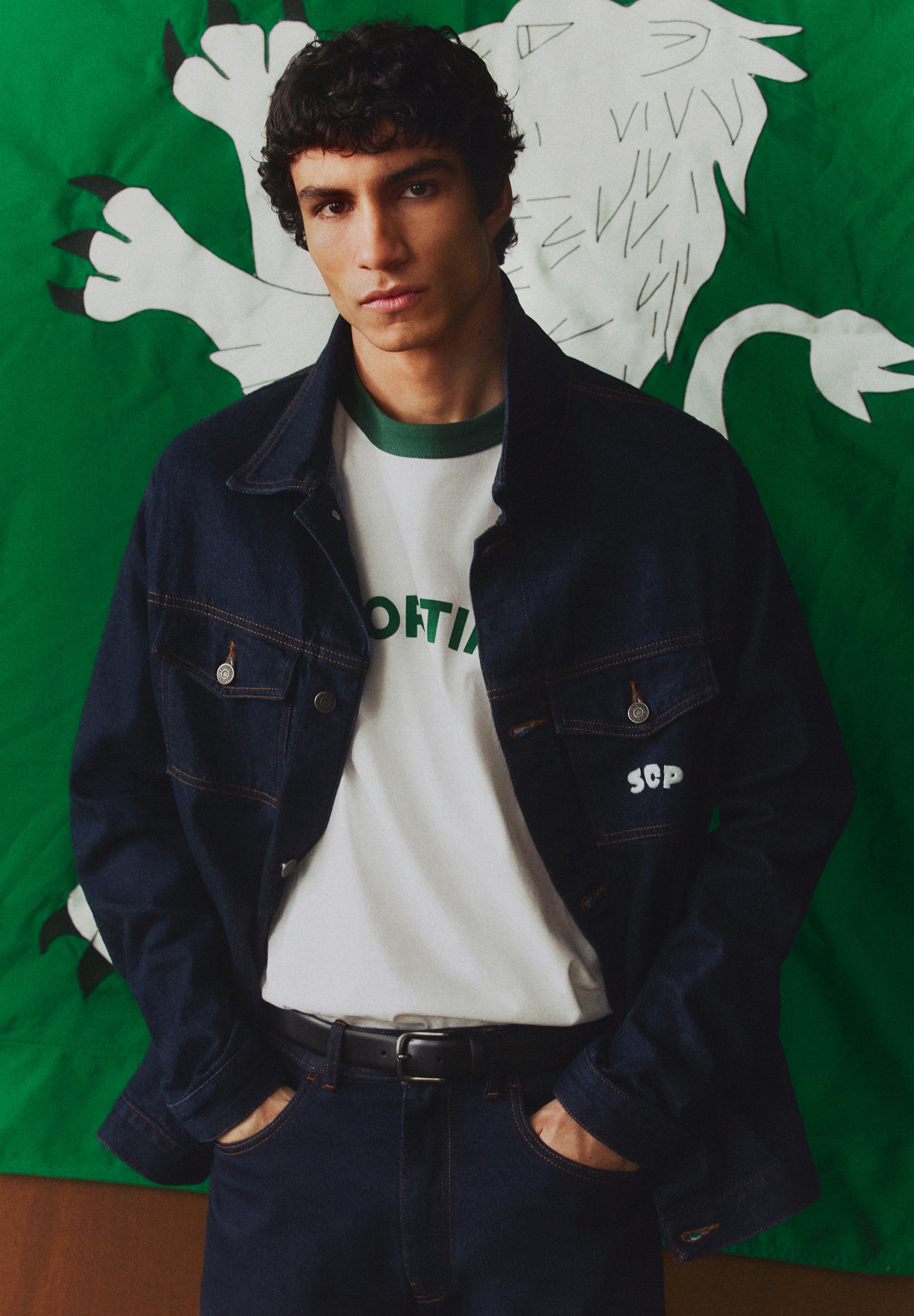 CAZADORA DENIM SCALPERS X SPORTING CP