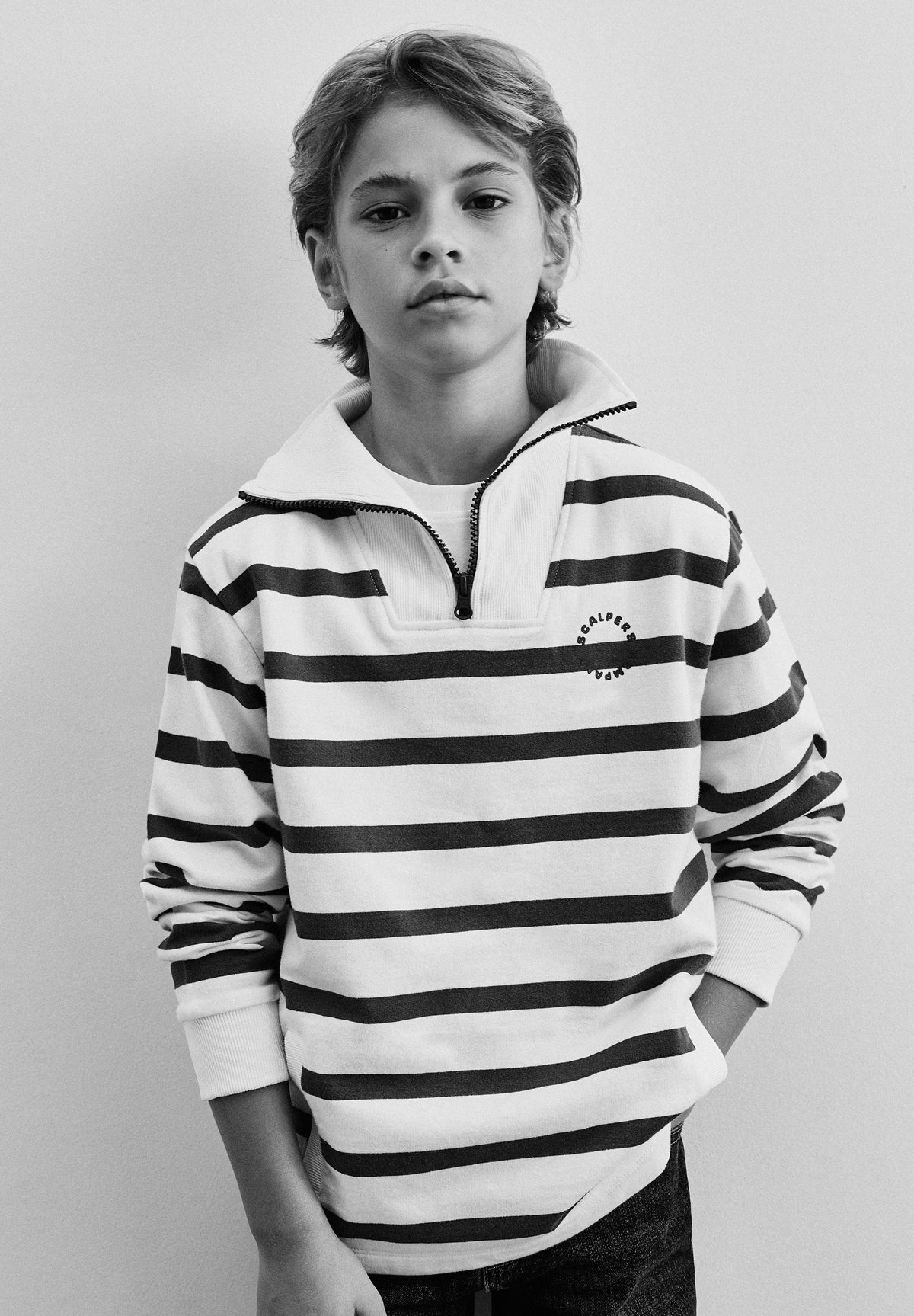 SUDADERA RAYAS CUELLO POLO