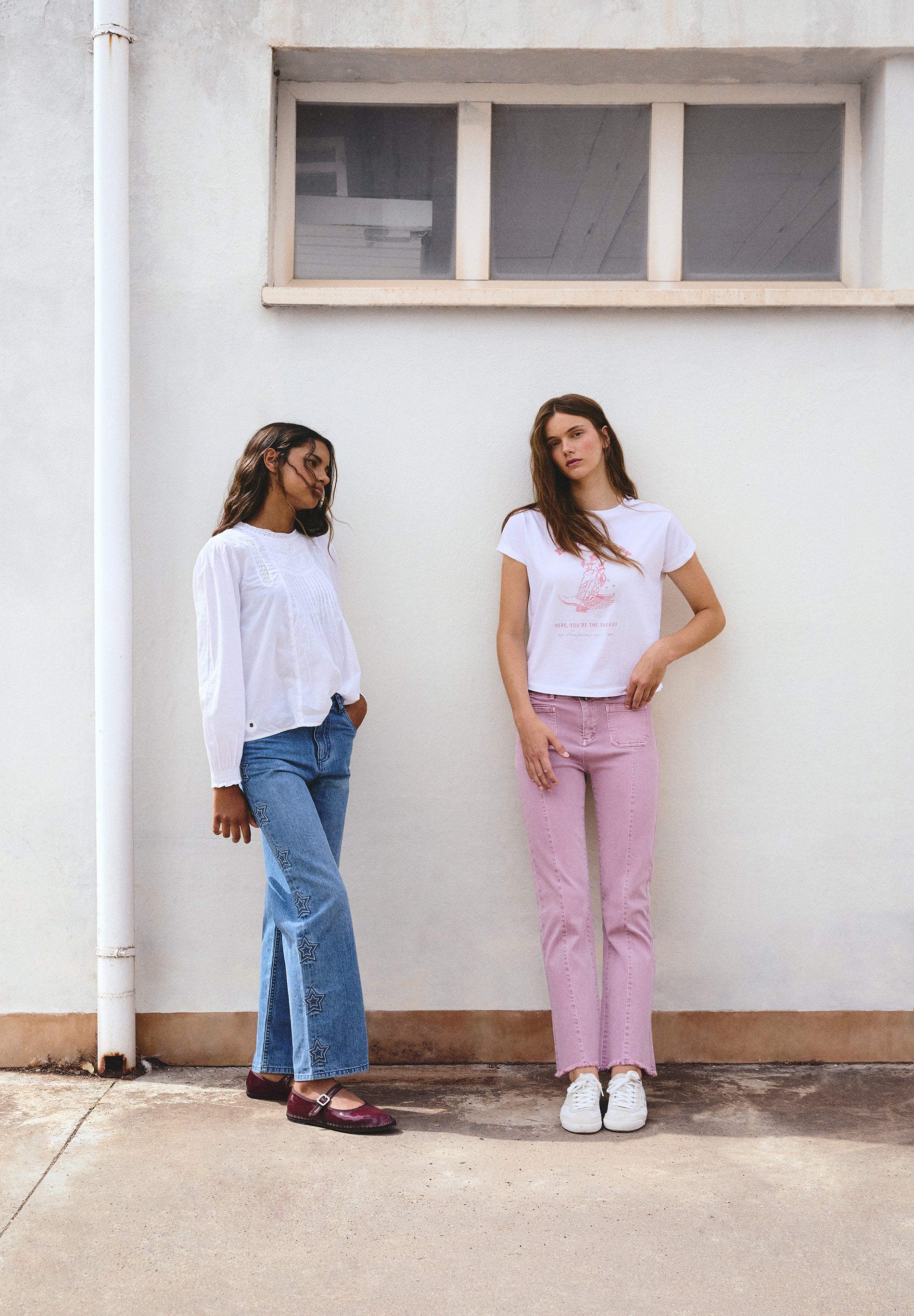 PANTALÓN WIDE LEG ESTRELLAS BORDADAS