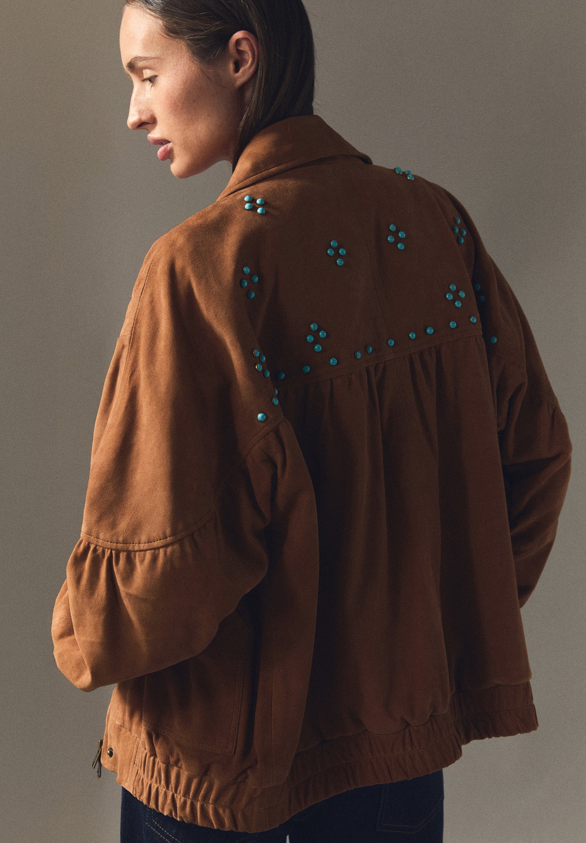 CHAQUETA BOMBER ANTE STUDS