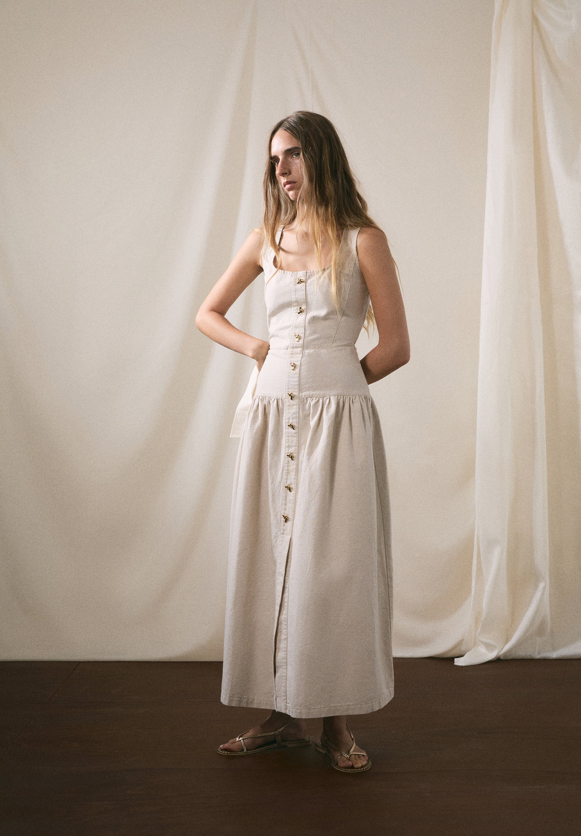 VESTIDO DENIM BOTONES