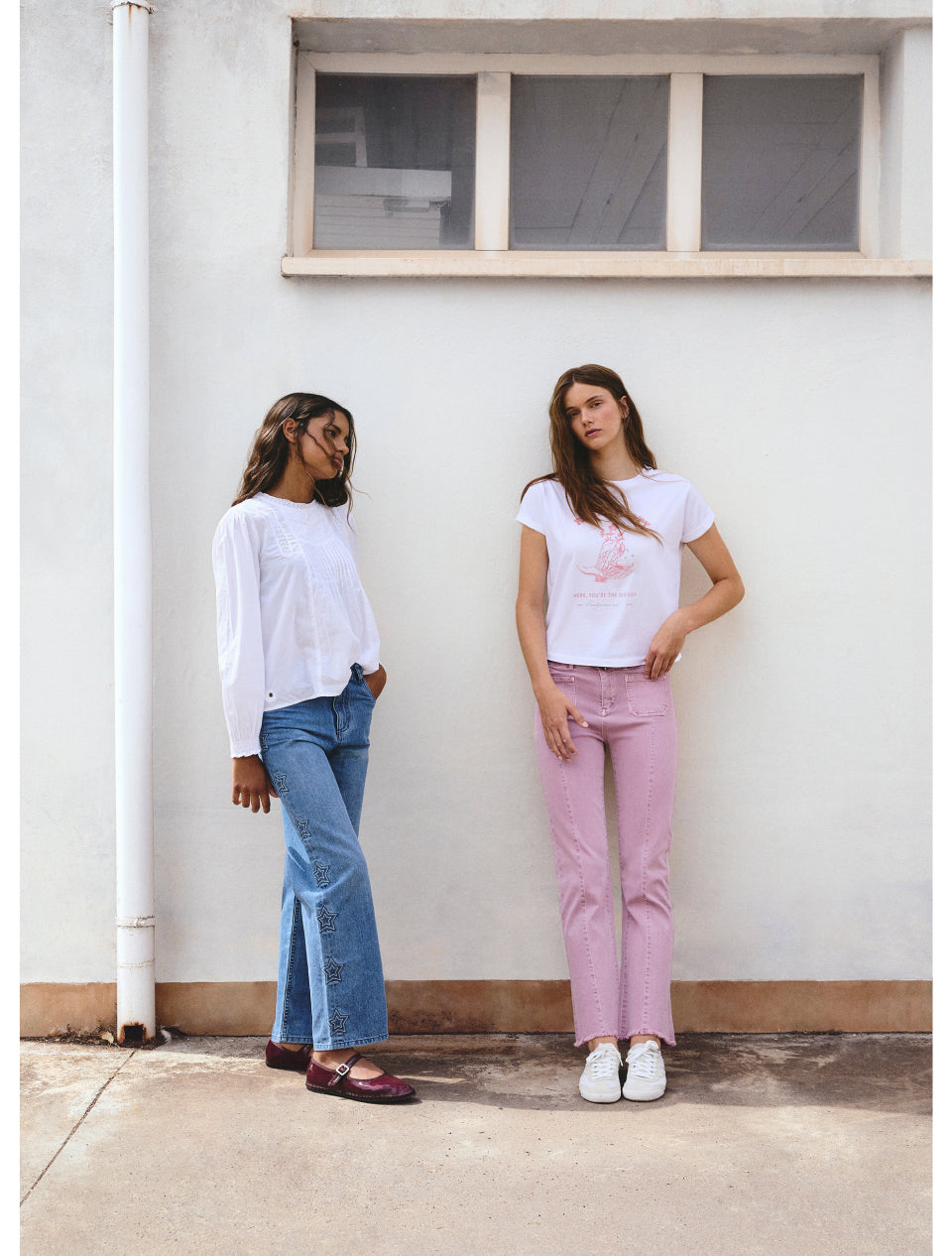 PANTALÓN WIDE LEG ESTRELLAS BORDADAS