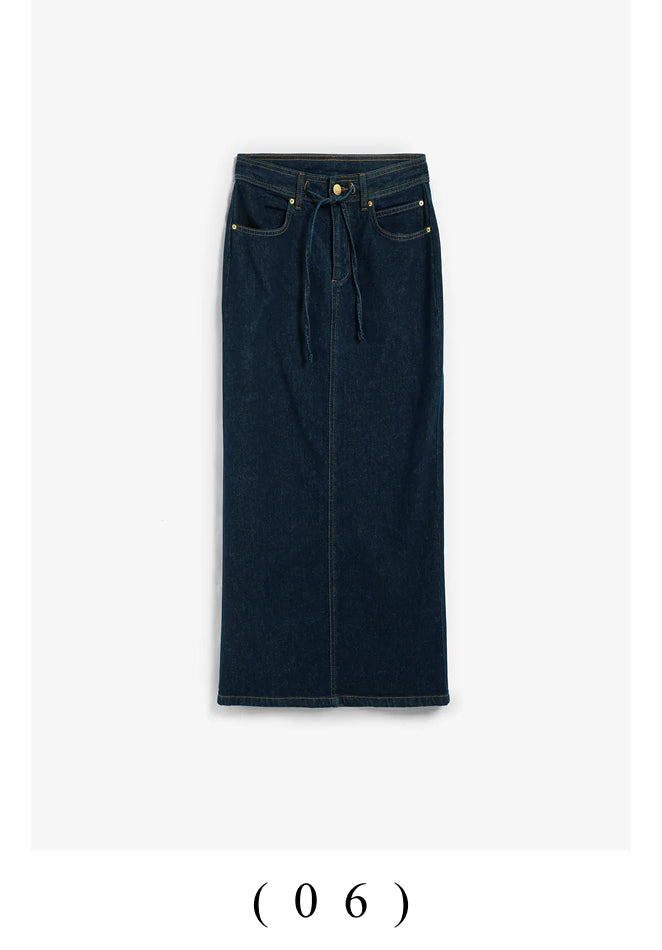 FALDA DENIM MIDI