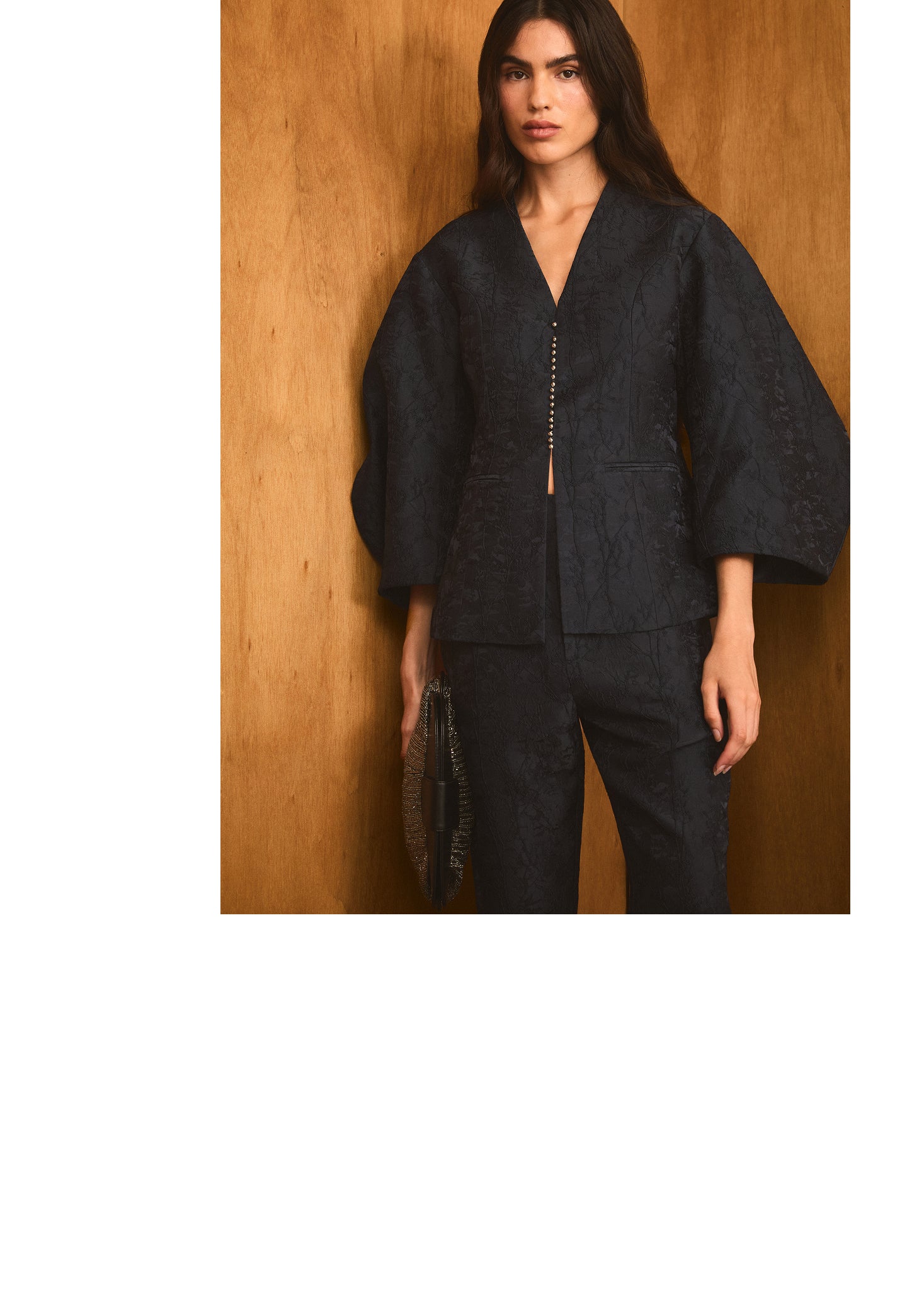 BLAZER JACQUARD MANGAS CON VOLUMEN