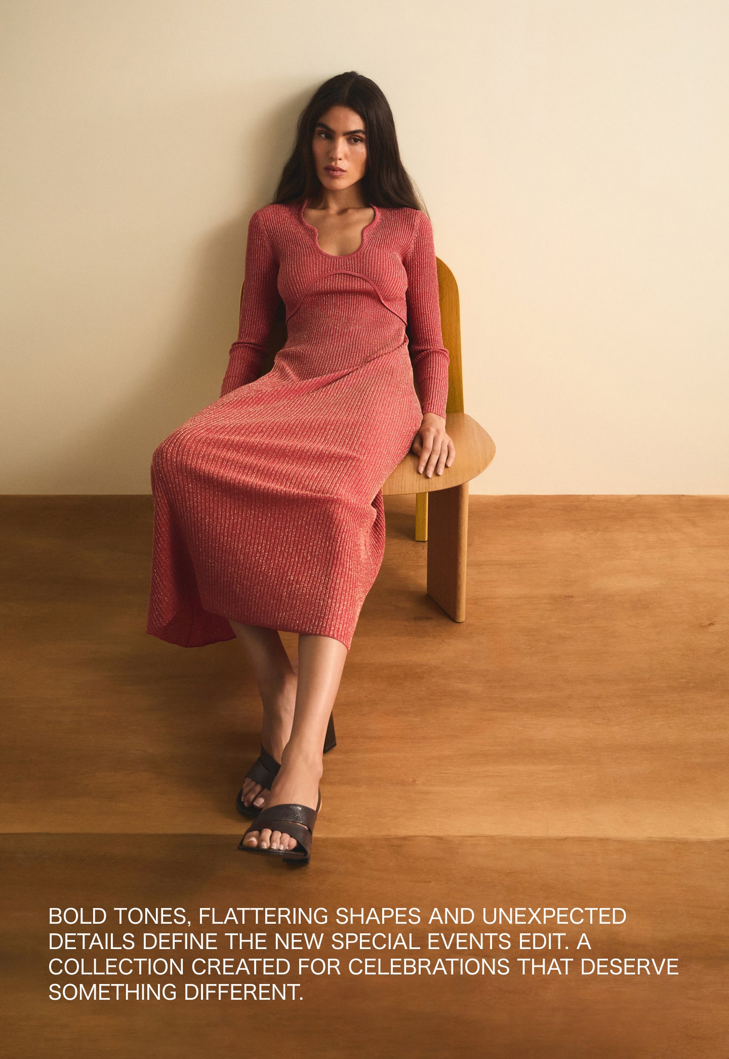 VESTIDO MIDI PUNTO LÚREX