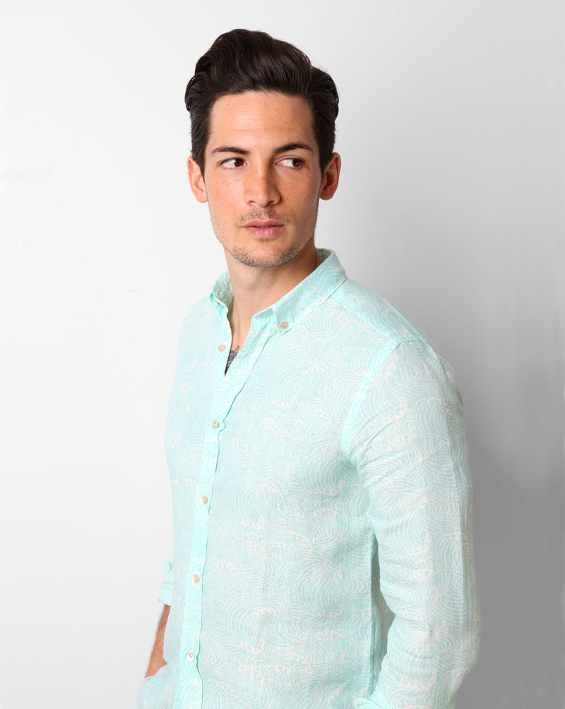 WAVES LINEN SHIRT WATER