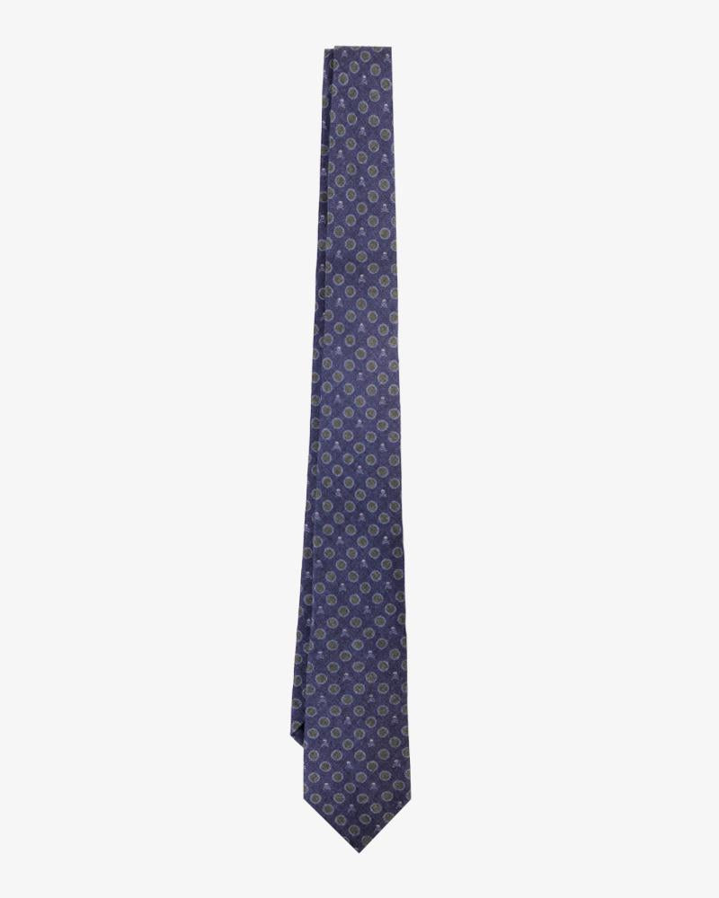 SKULL SQUARE TIE NAVY