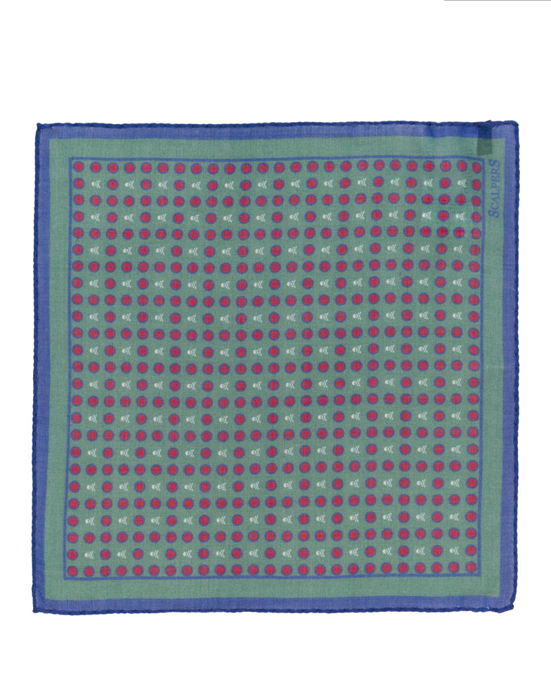 SKULL SQUARE POCHETTE GREEN