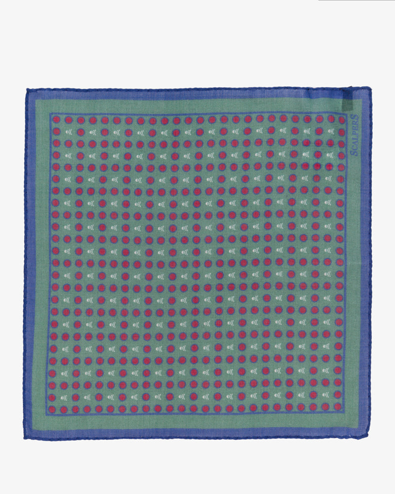 SKULL SQUARE POCHETTE GREEN