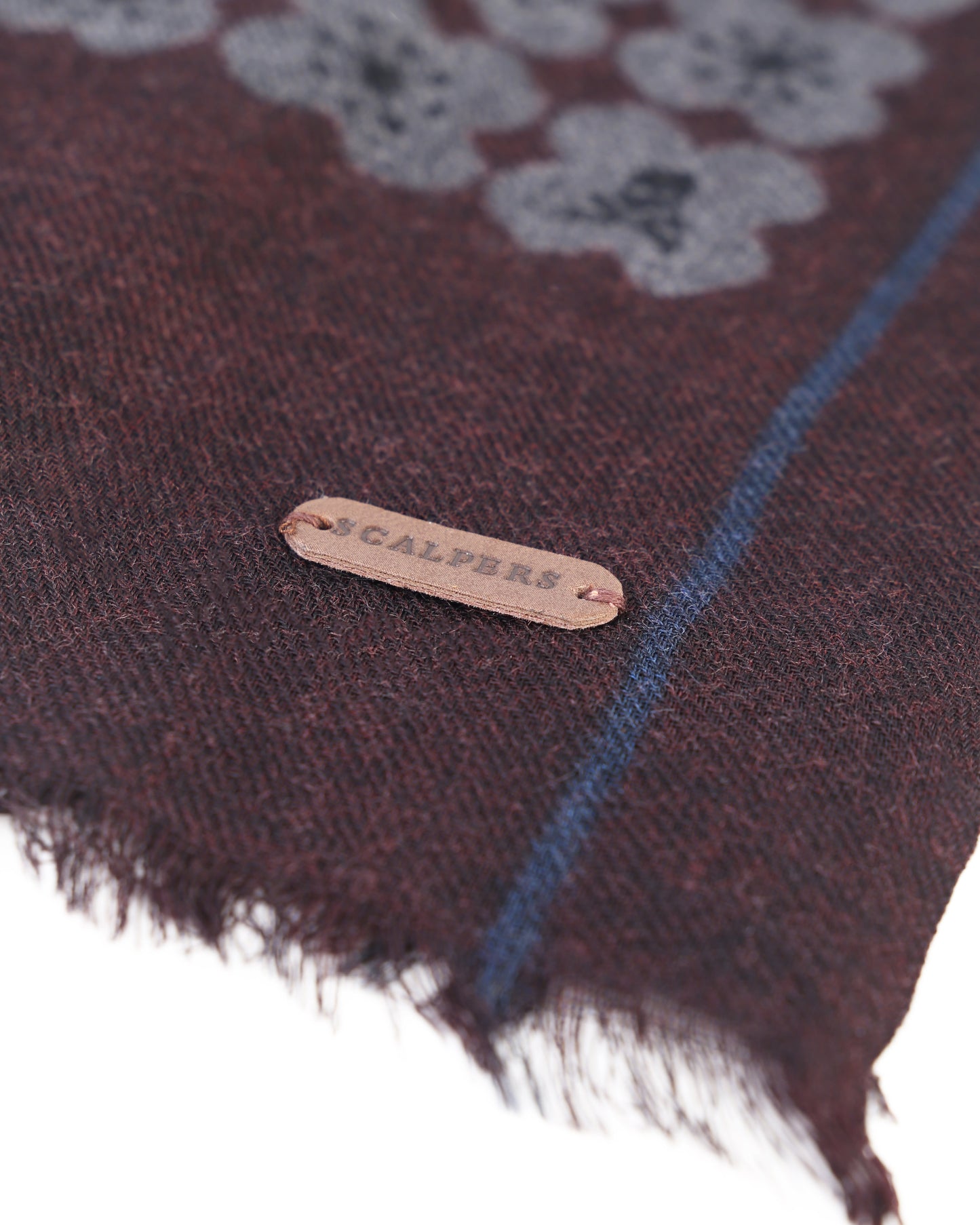 TALE SKULL PASHMINA BURGUNDY/GREY