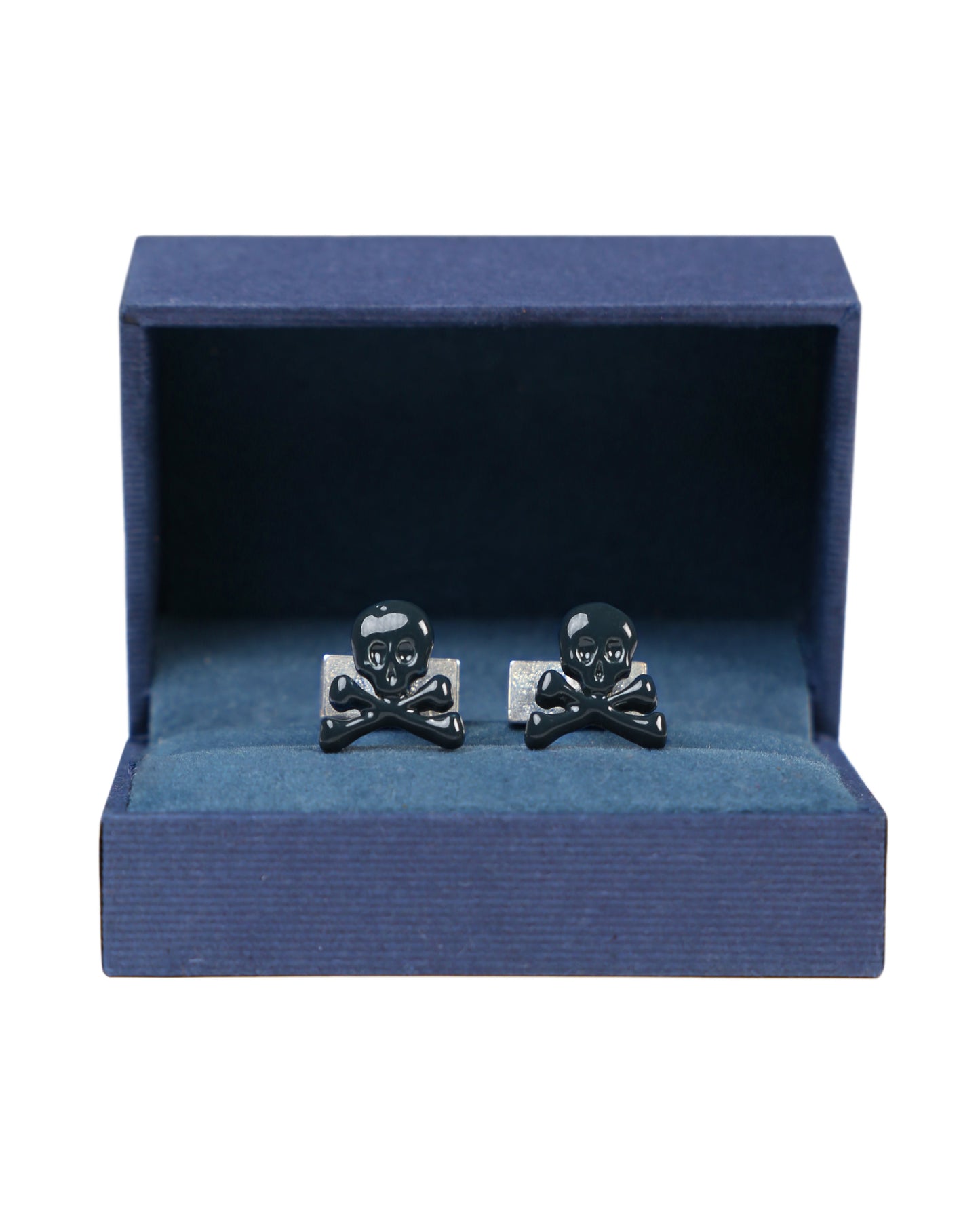 SKULL CUFFLINK ESMALTADO NAVY