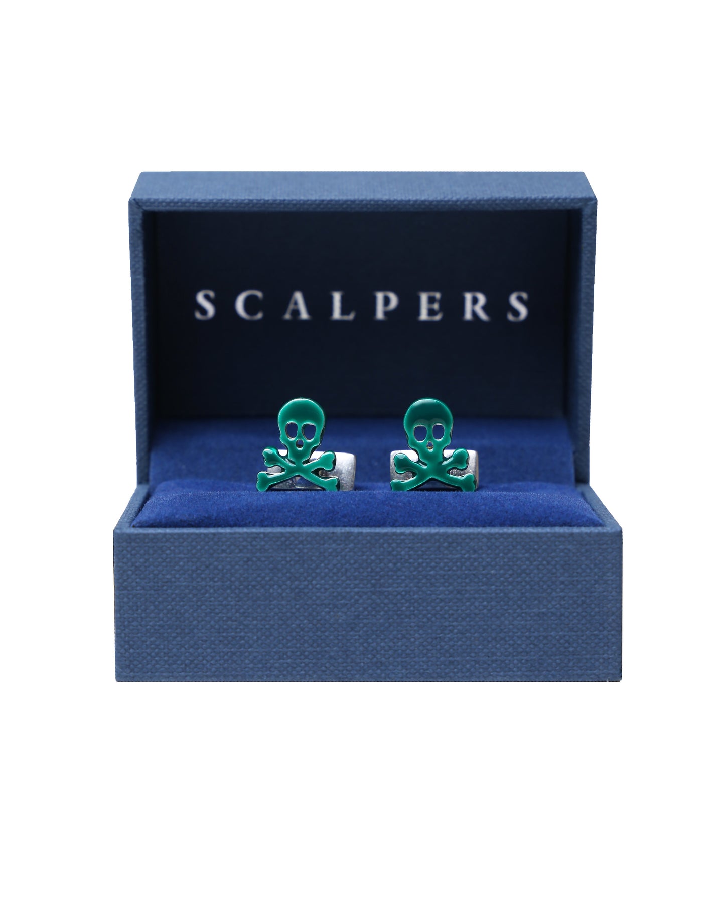 SKULL CUFFLINK ESMALTADO GREEN