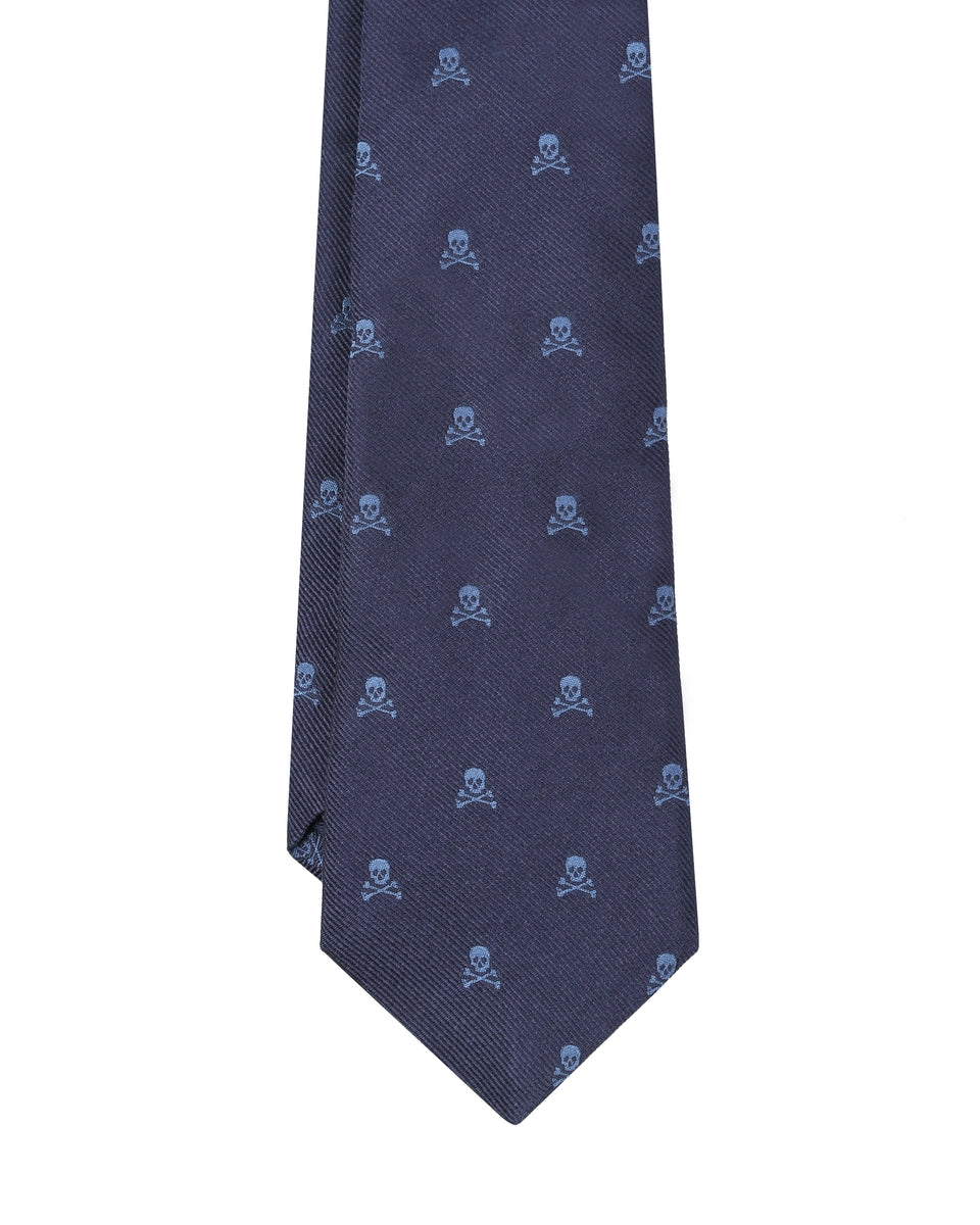 SKULL TIE NAVY/BLUE