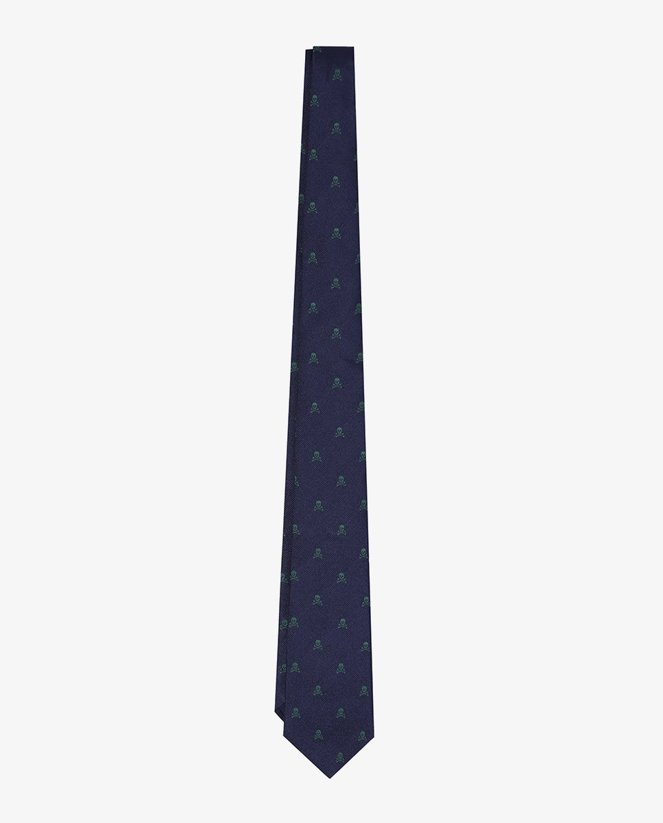SKULL TIE NAVY&GREEN