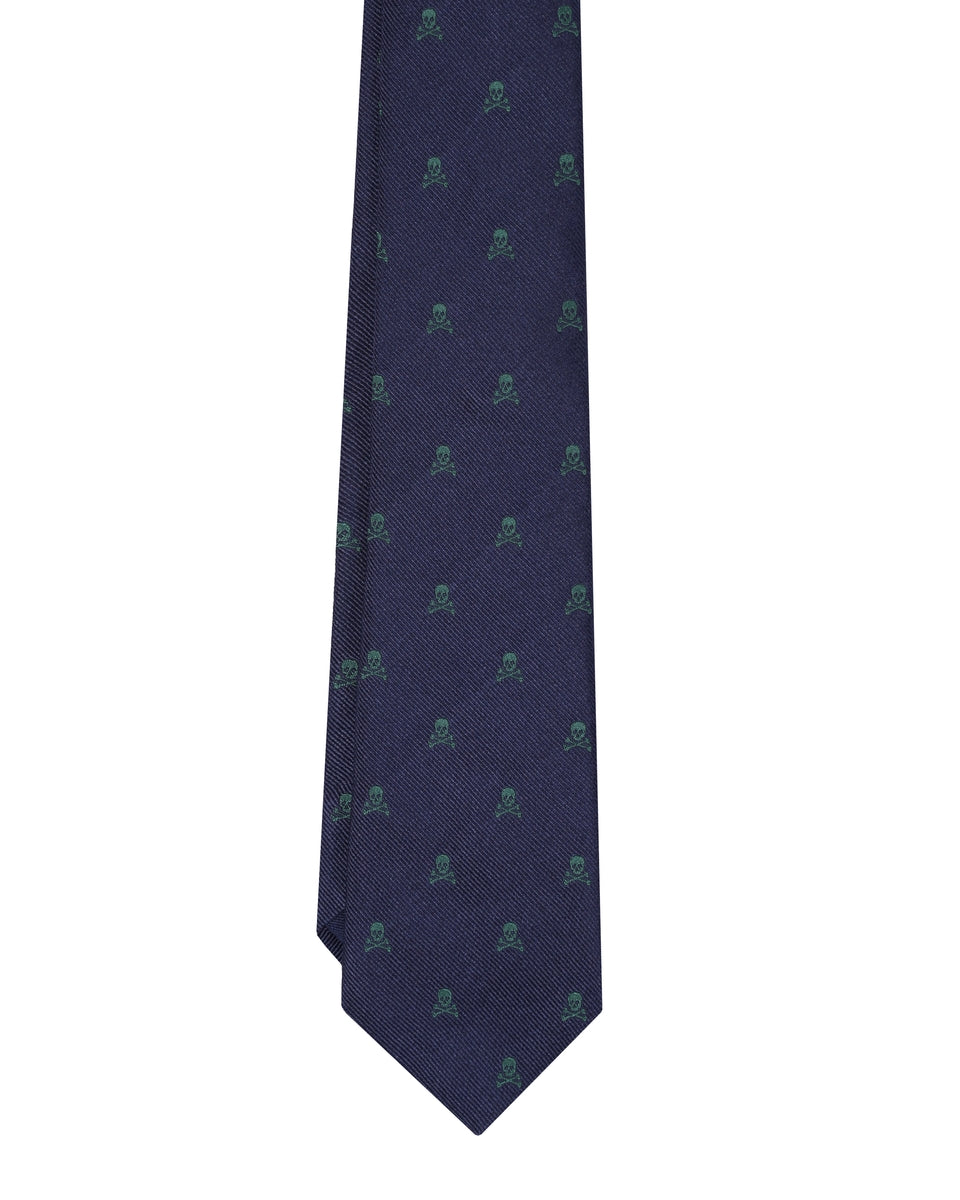 SKULL TIE NAVY&GREEN