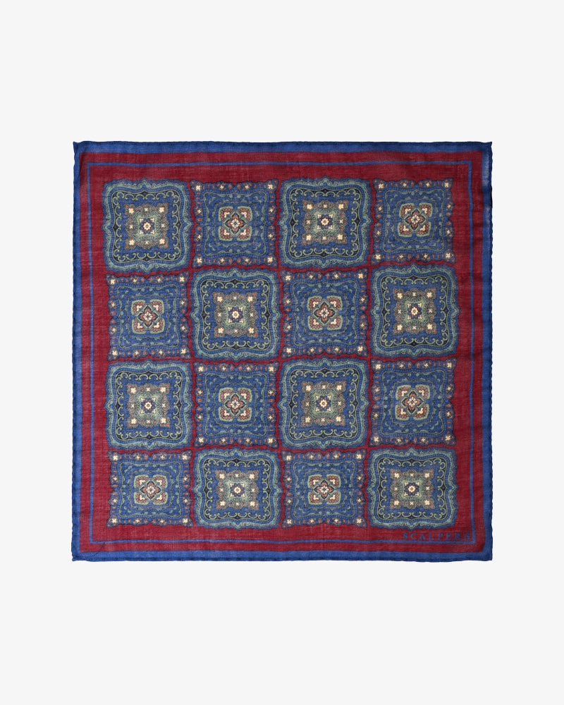 SQUARE FLOWER POCHETTE BURGUNDY