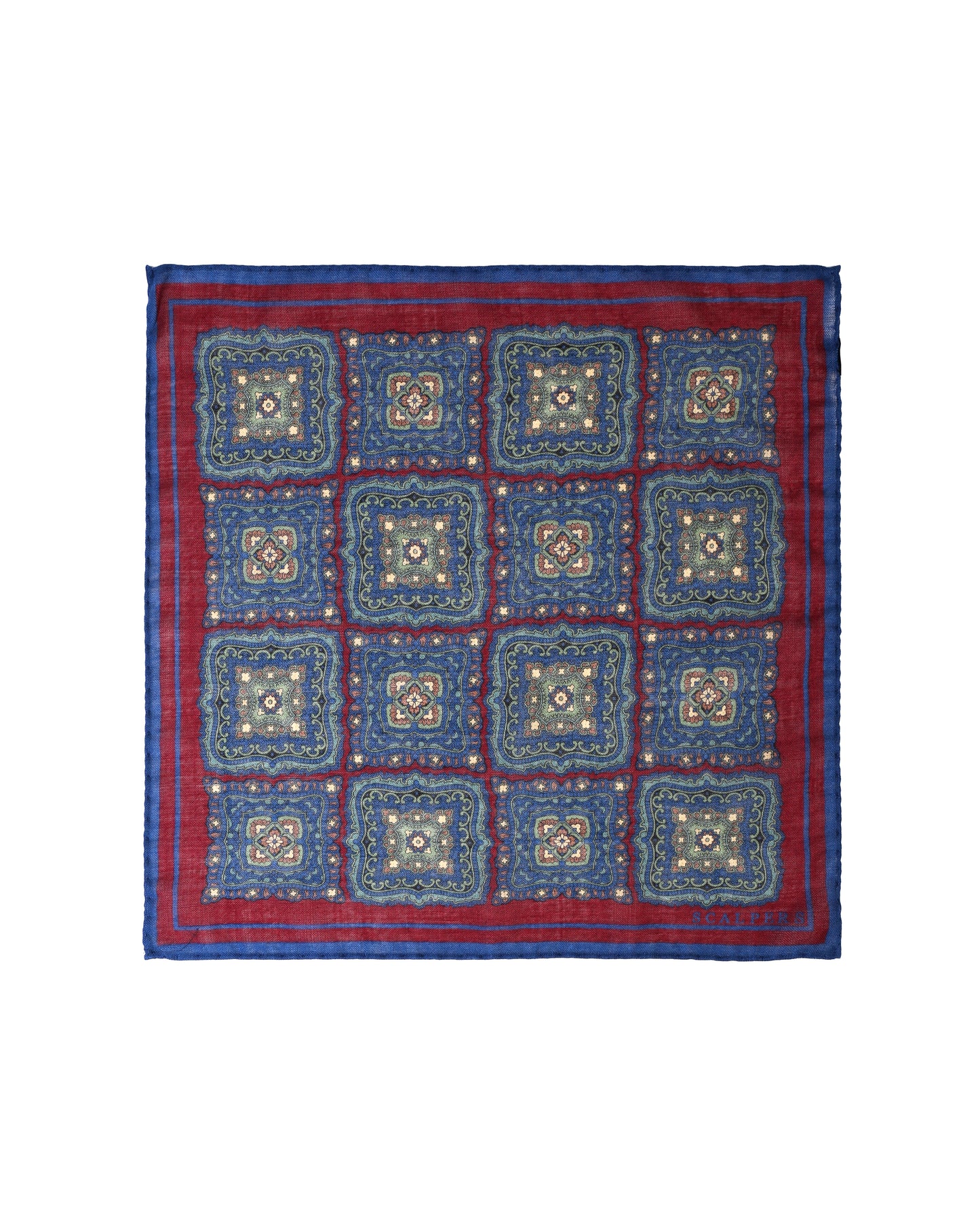 SQUARE FLOWER POCHETTE BURGUNDY