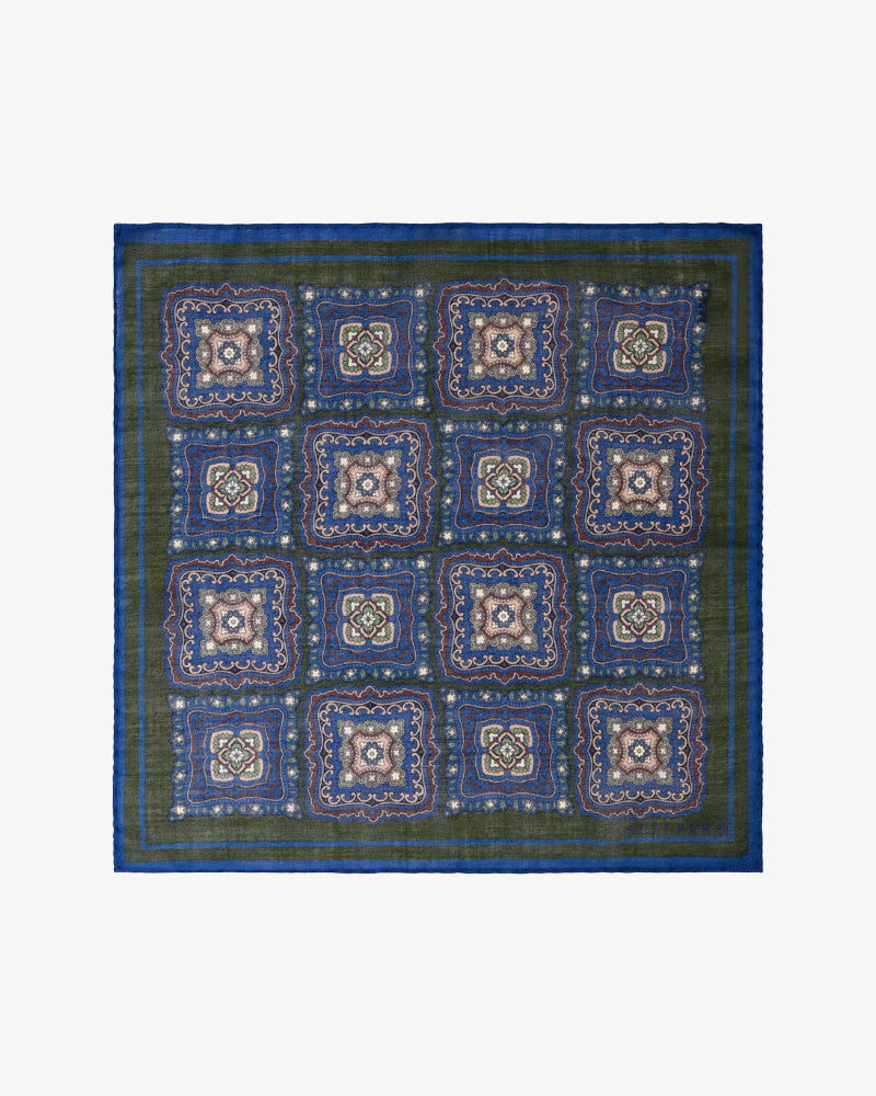 SQUARE FLOWER POCHETTE GREEN