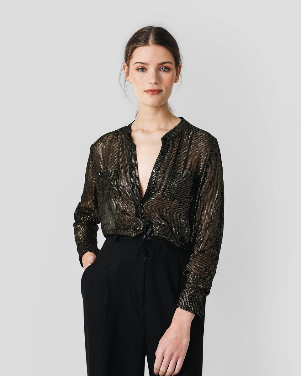 BLUSA LUREX CUELLO MAO