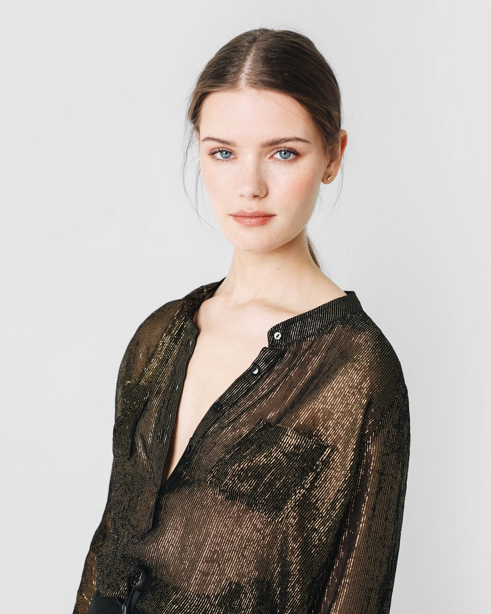 BLUSA LUREX CUELLO MAO