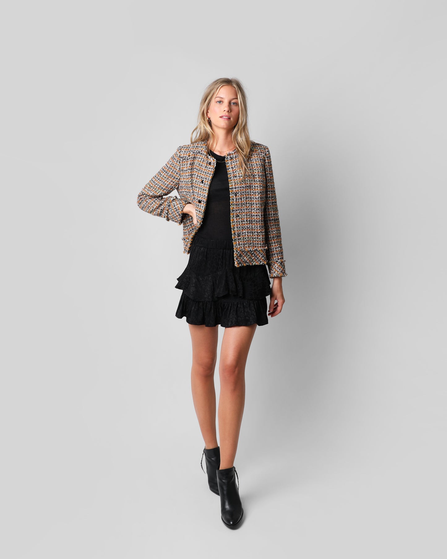 FALDA MINI VOLANTE JACQUARD