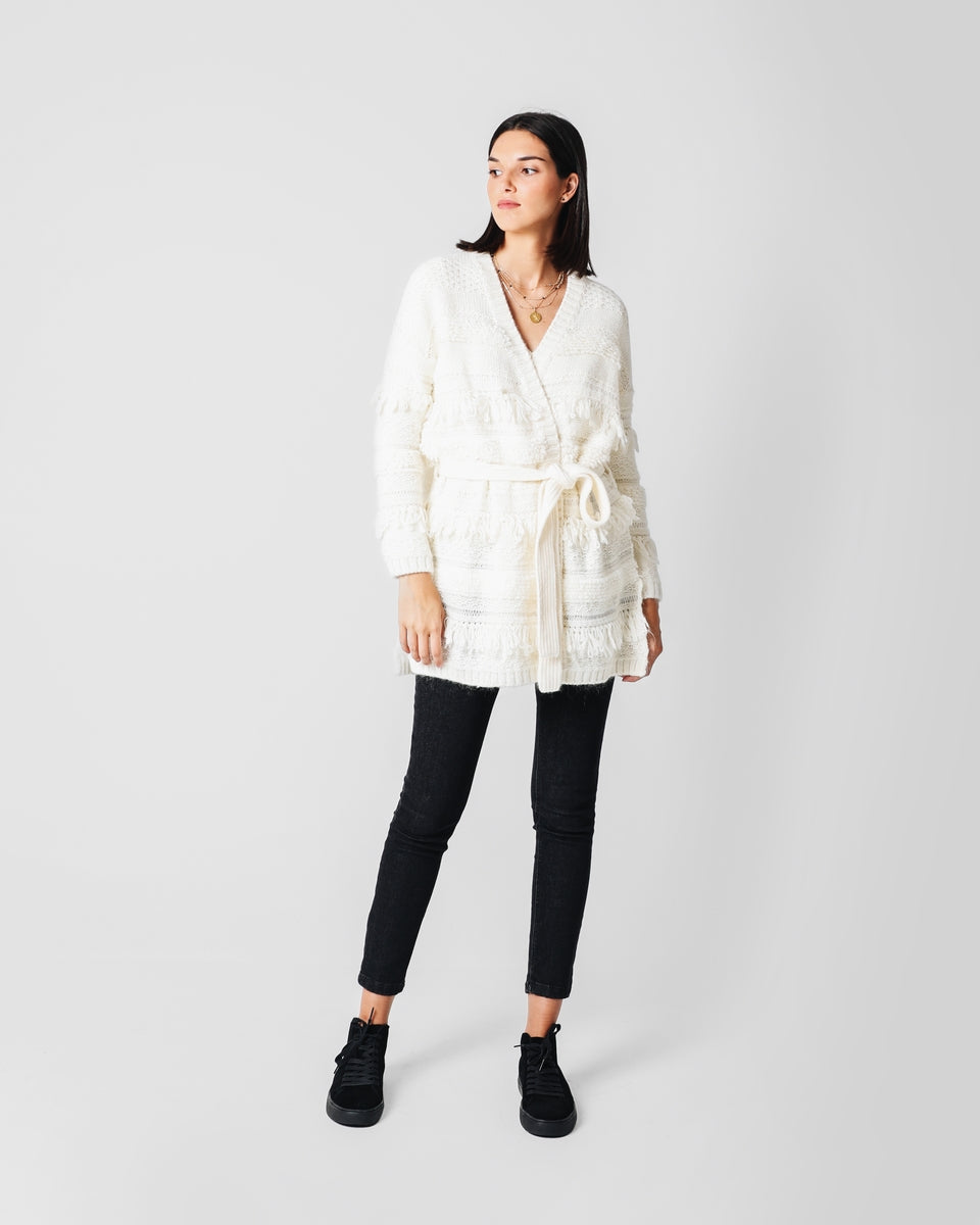 CARDIGAN FLECOS CRUDO