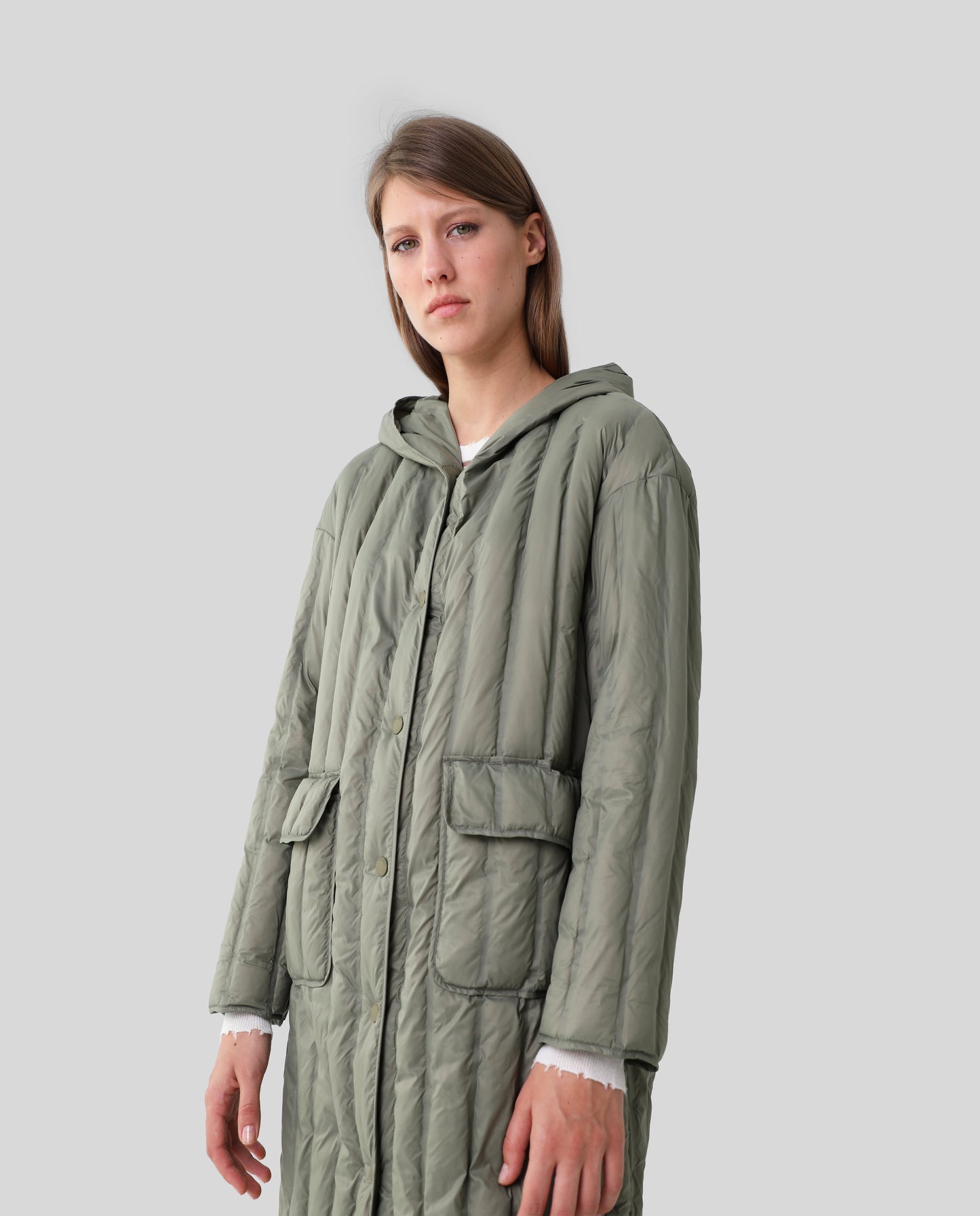 ANORAK LARGO PLUMÍFERO CAPUCHA