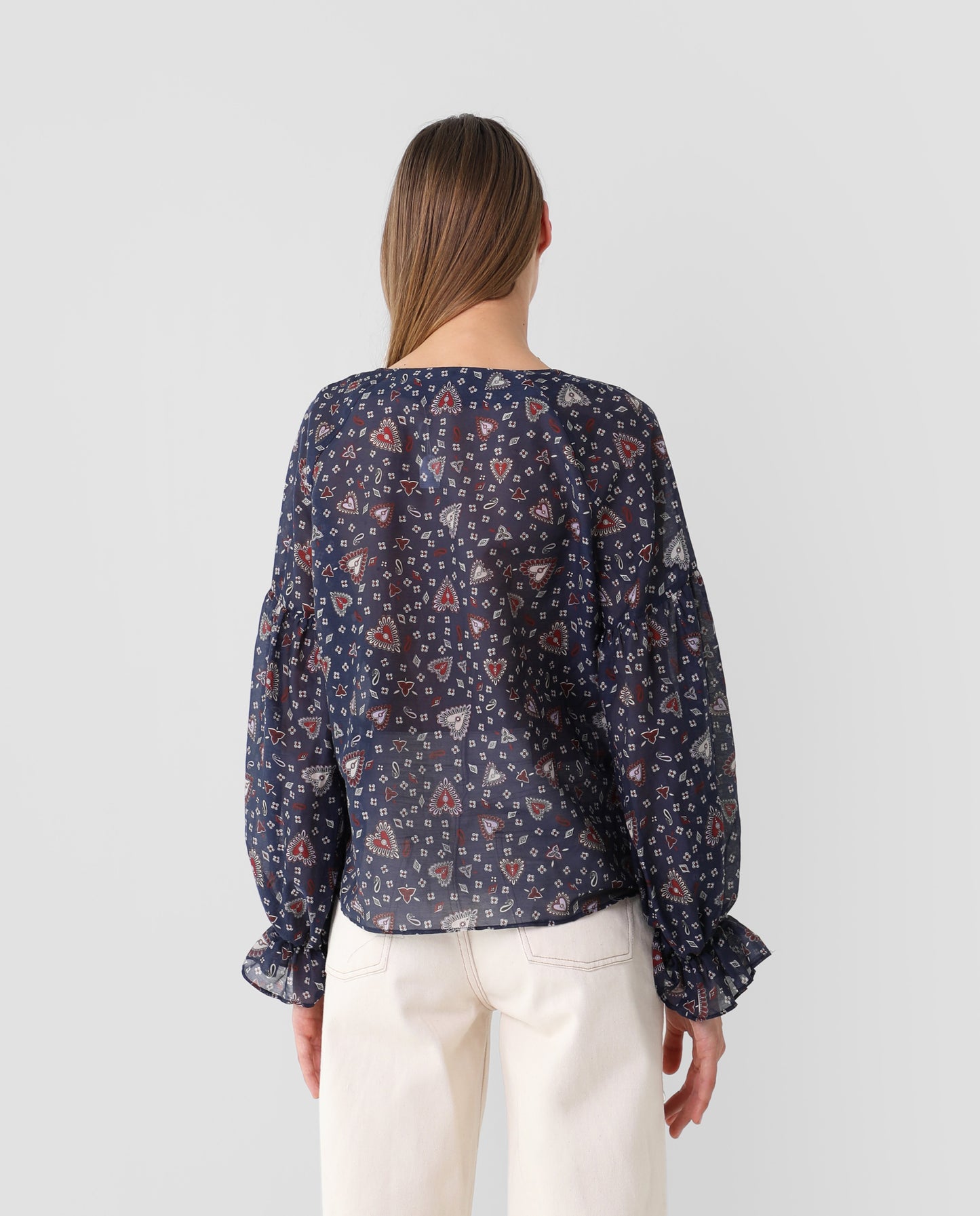 BLUSA SEMITRANSPARENTE CORAZONES