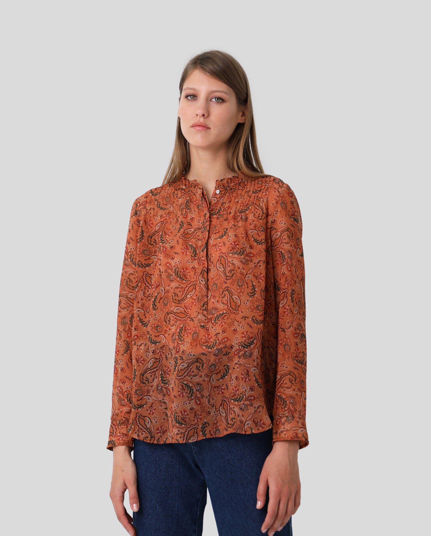 CAMISA FRUNCE SEMITRANSPARENTE