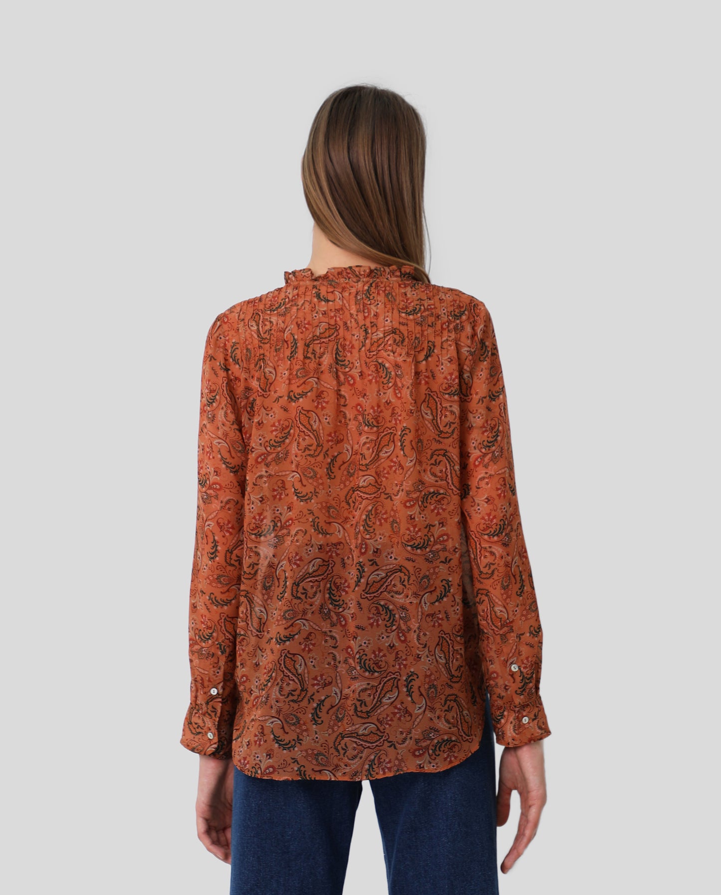 CAMISA FRUNCE SEMITRANSPARENTE