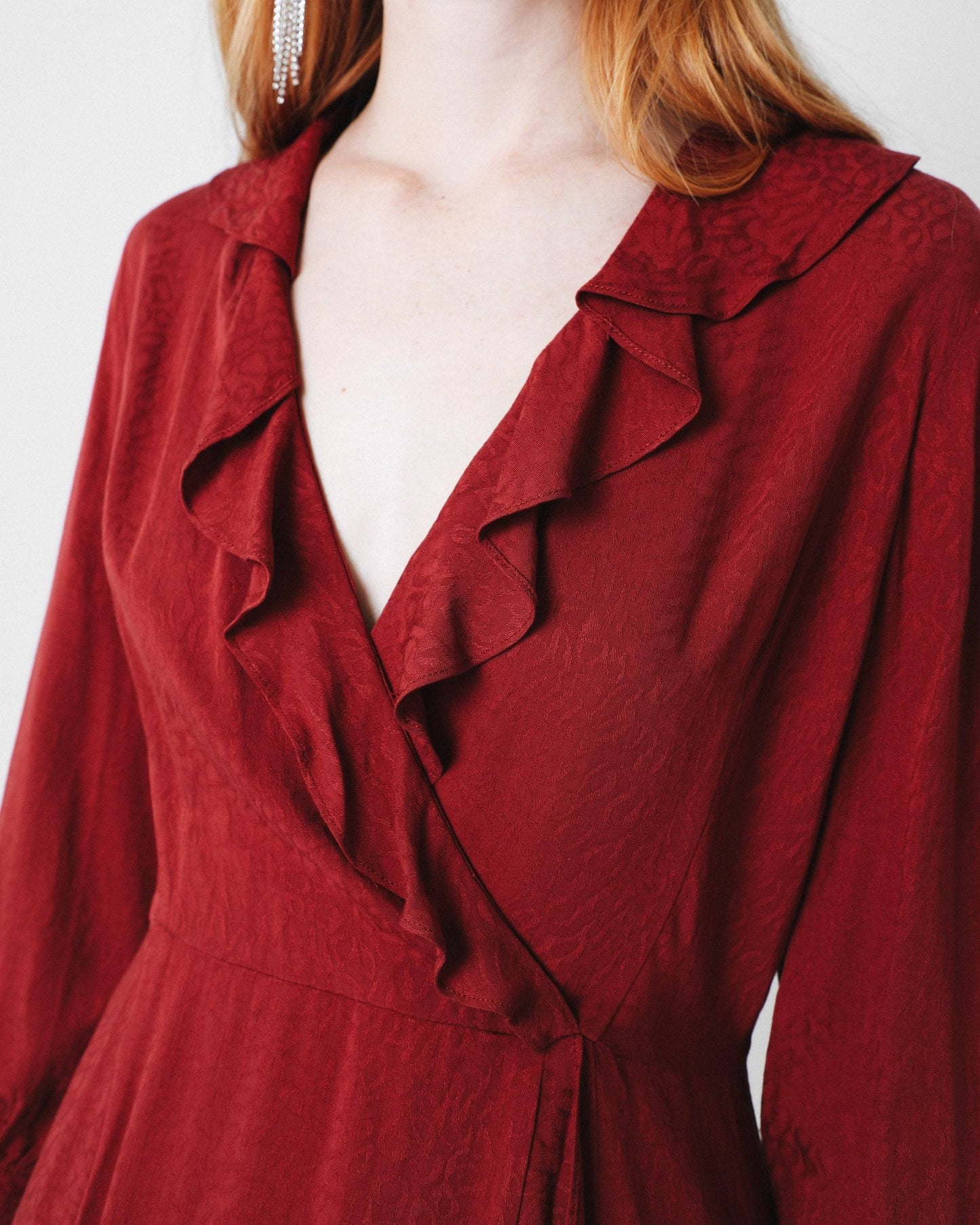 VESTIDO MINI JACQUARD VOLANTES