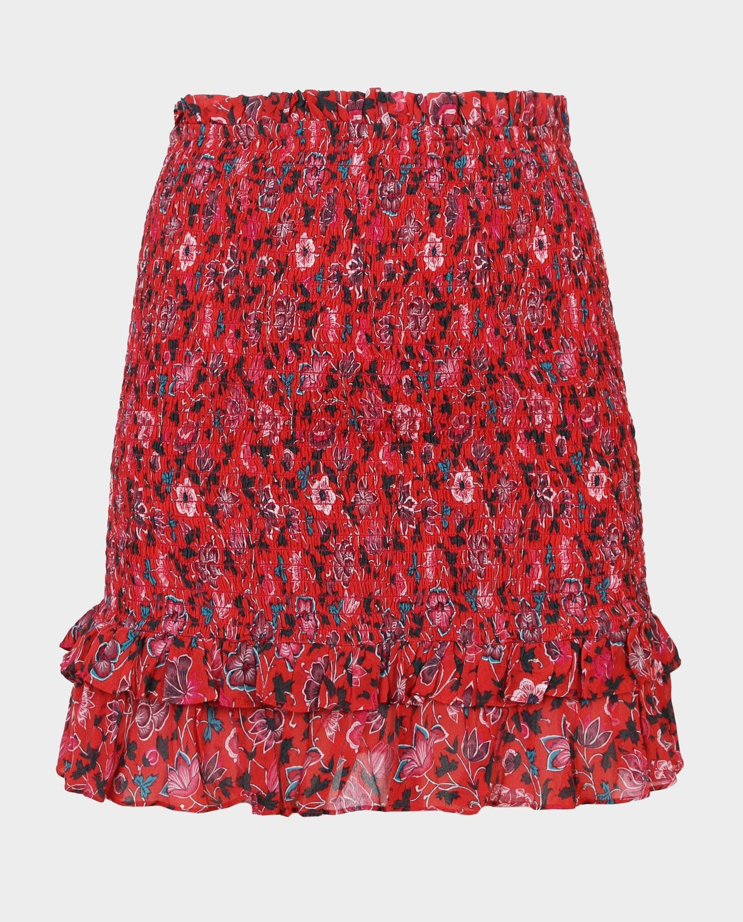 FALDA MINI FRUNCES FLORES