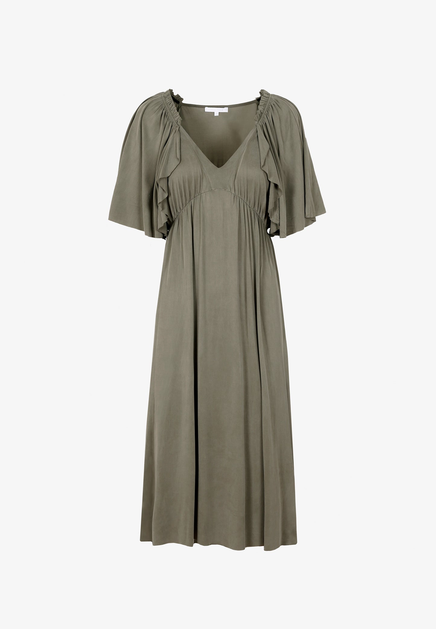 VESTIDO CUPRO VOLANTES