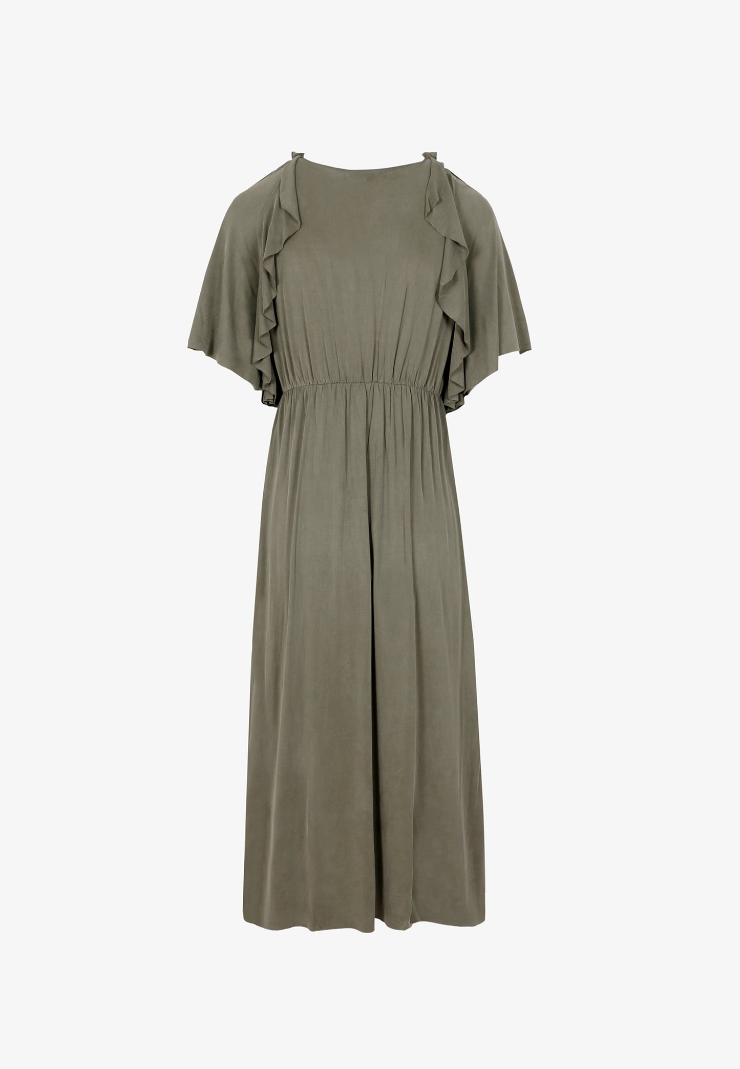 VESTIDO CUPRO VOLANTES