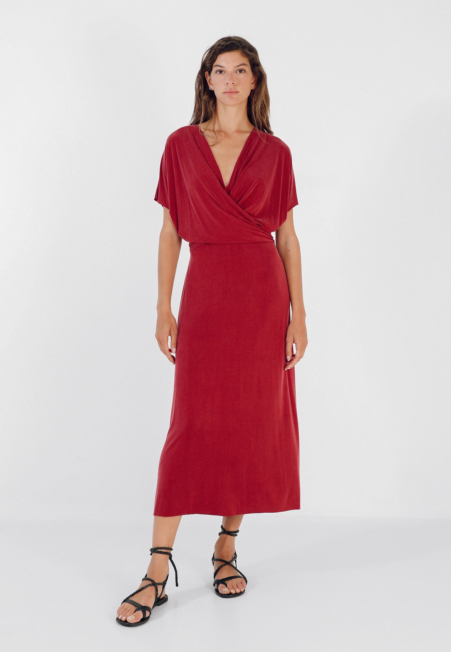 VESTIDO CUPRO CRUZADO